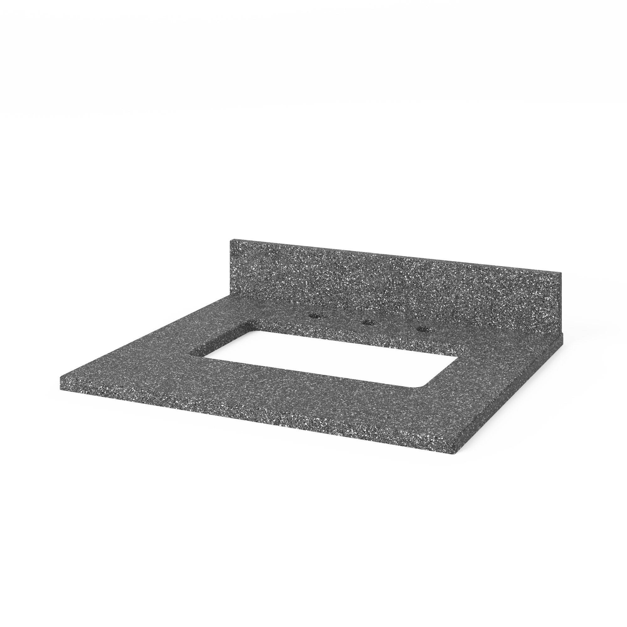 24" White Wavecrest Vanity, Boulder Cultured Marble Vanity Top, undermount rectangle bowl | KitchBath