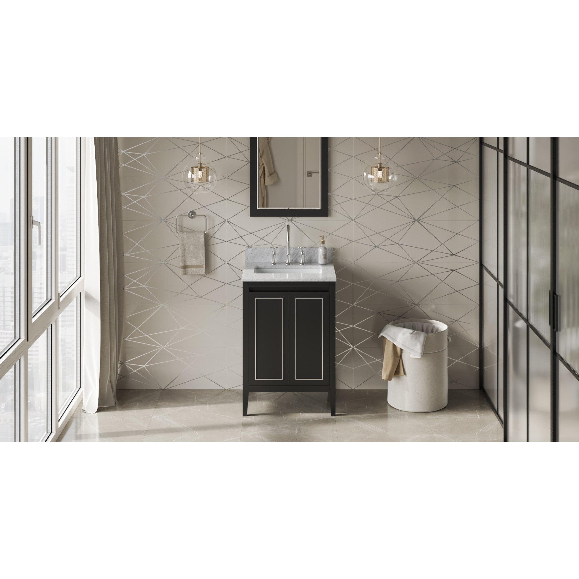 24" Black Percival Vanity | KitchBath