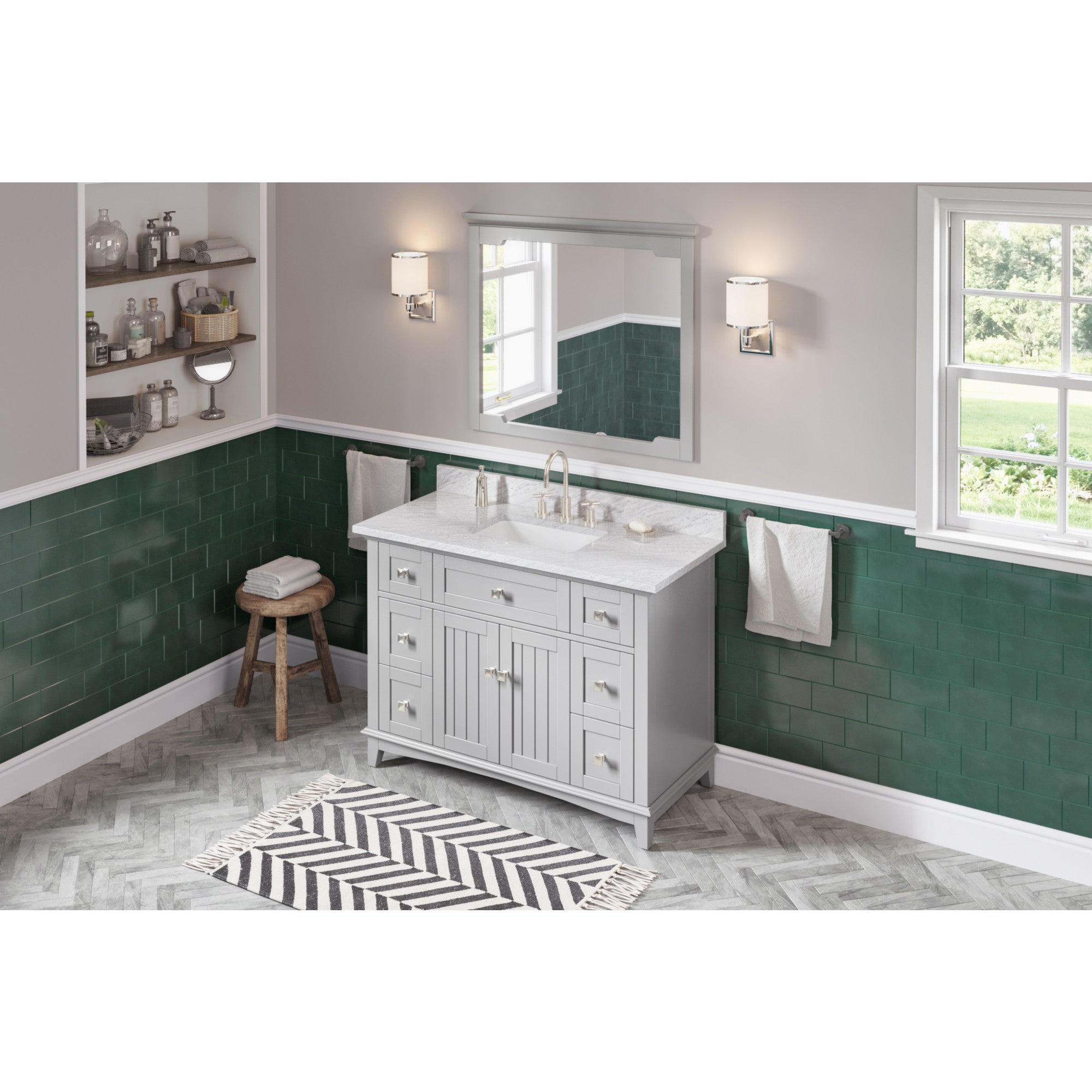 40" W x 1-1/2" D x 34" H Grey Chatham mirror | KitchBath