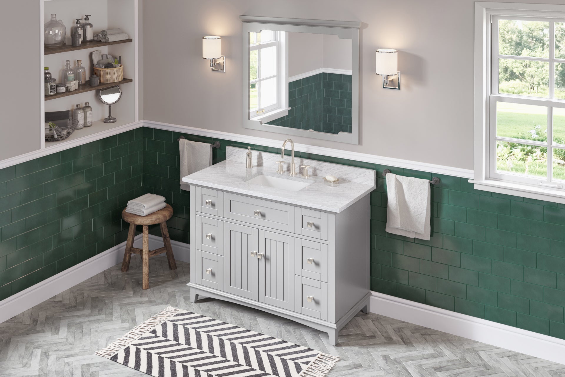 40" W x 1-1/2" D x 34" H Grey Chatham mirror | KitchBath