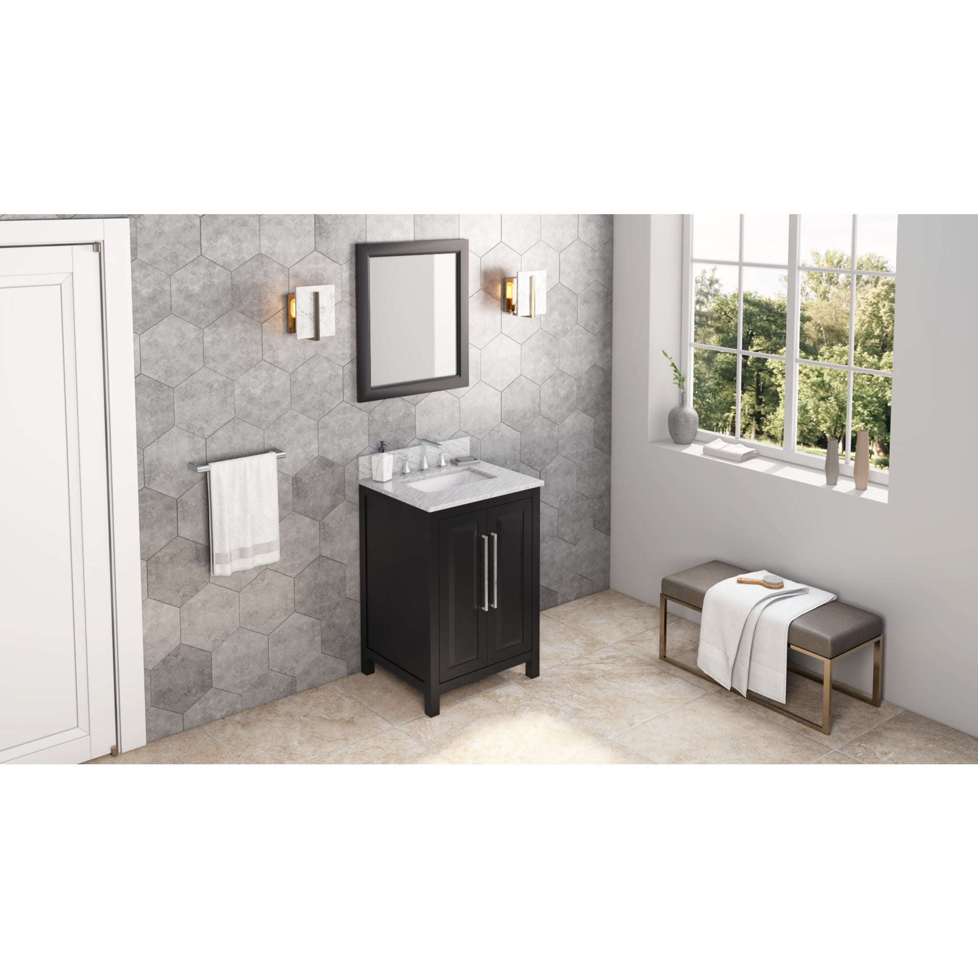 24" Black Cade Vanity | KitchBath