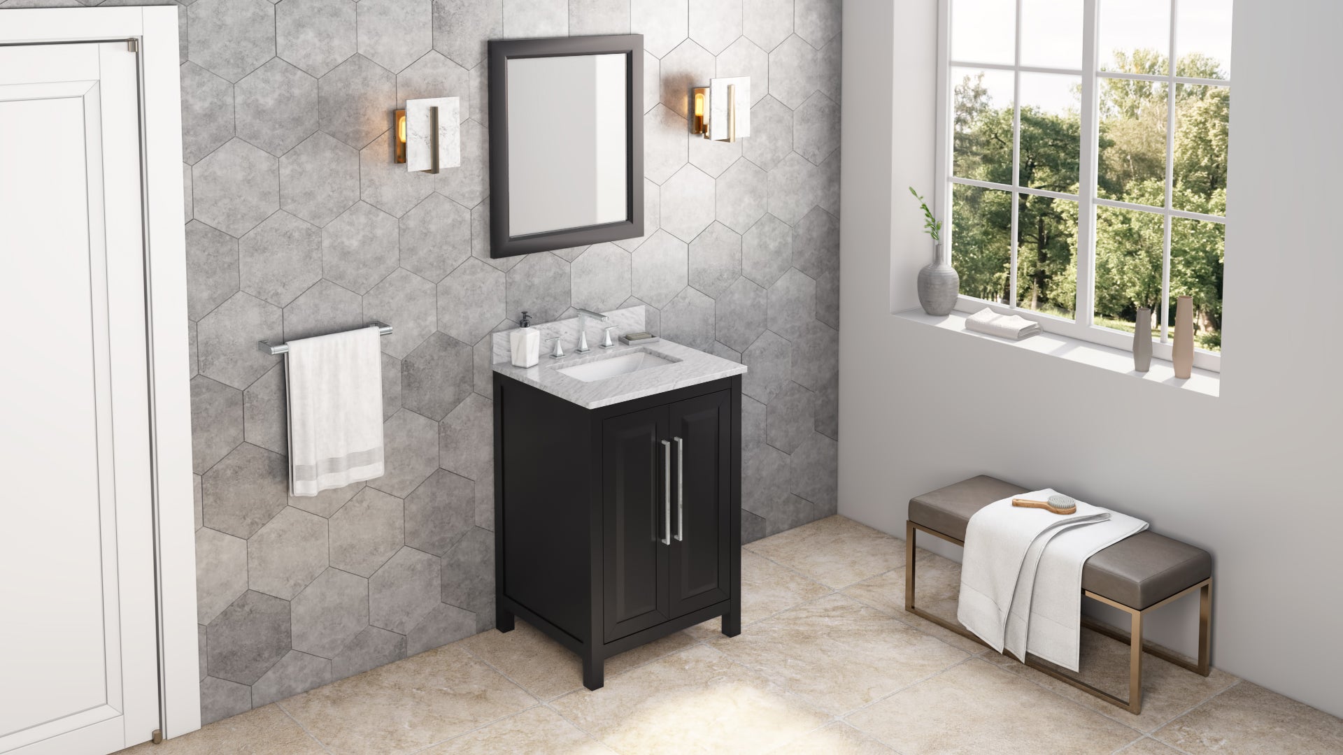 24" Black Cade Vanity | KitchBath