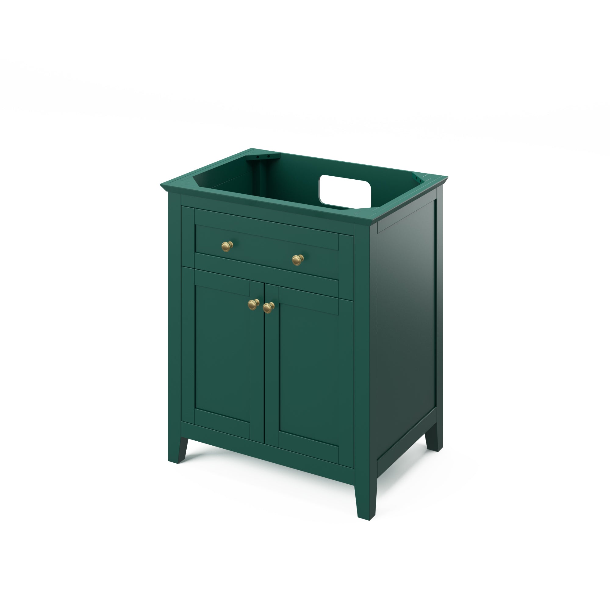 30" Forest Green Chatham Vanity, Calacatta Vienna Quartz Vanity Top, undermount rectangle bowl | KitchBath