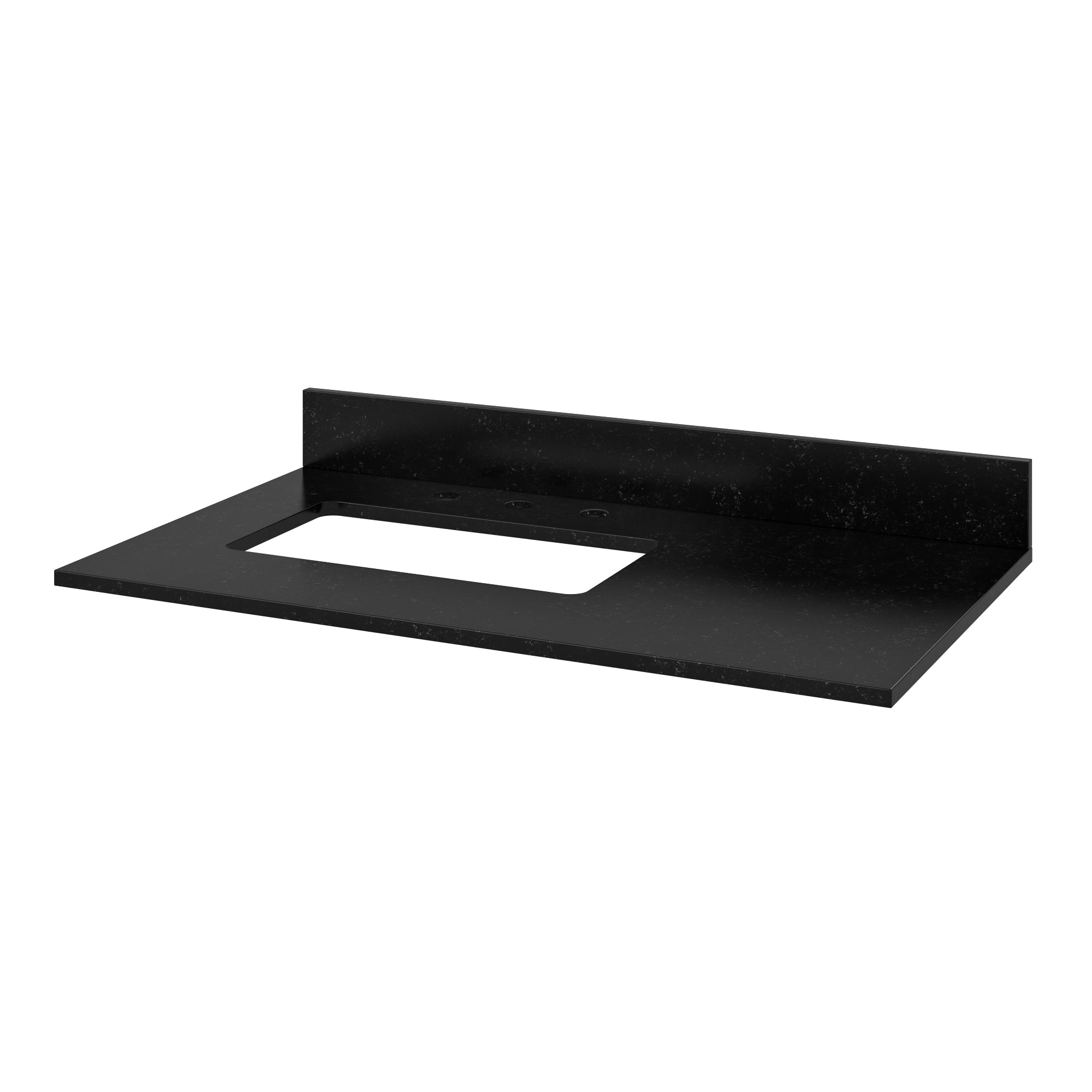 36" Forest Green Cade Vanity, left offset, Black Granite Vanity Top, undermount rectangle bowl | KitchBath