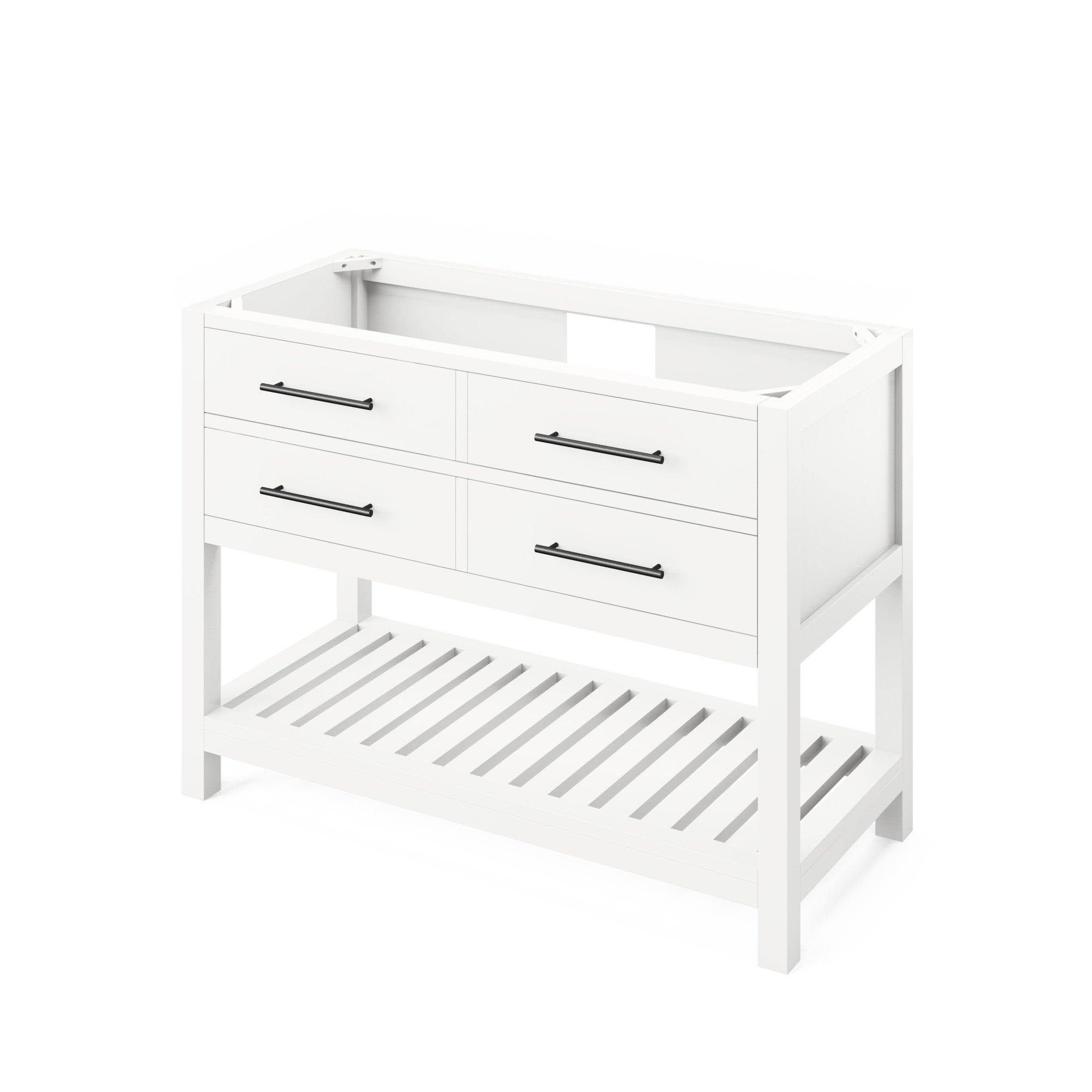 48" White Wavecrest Vanity, Boulder Cultured Marble Vanity Top, undermount rectangle bowl | KitchBath