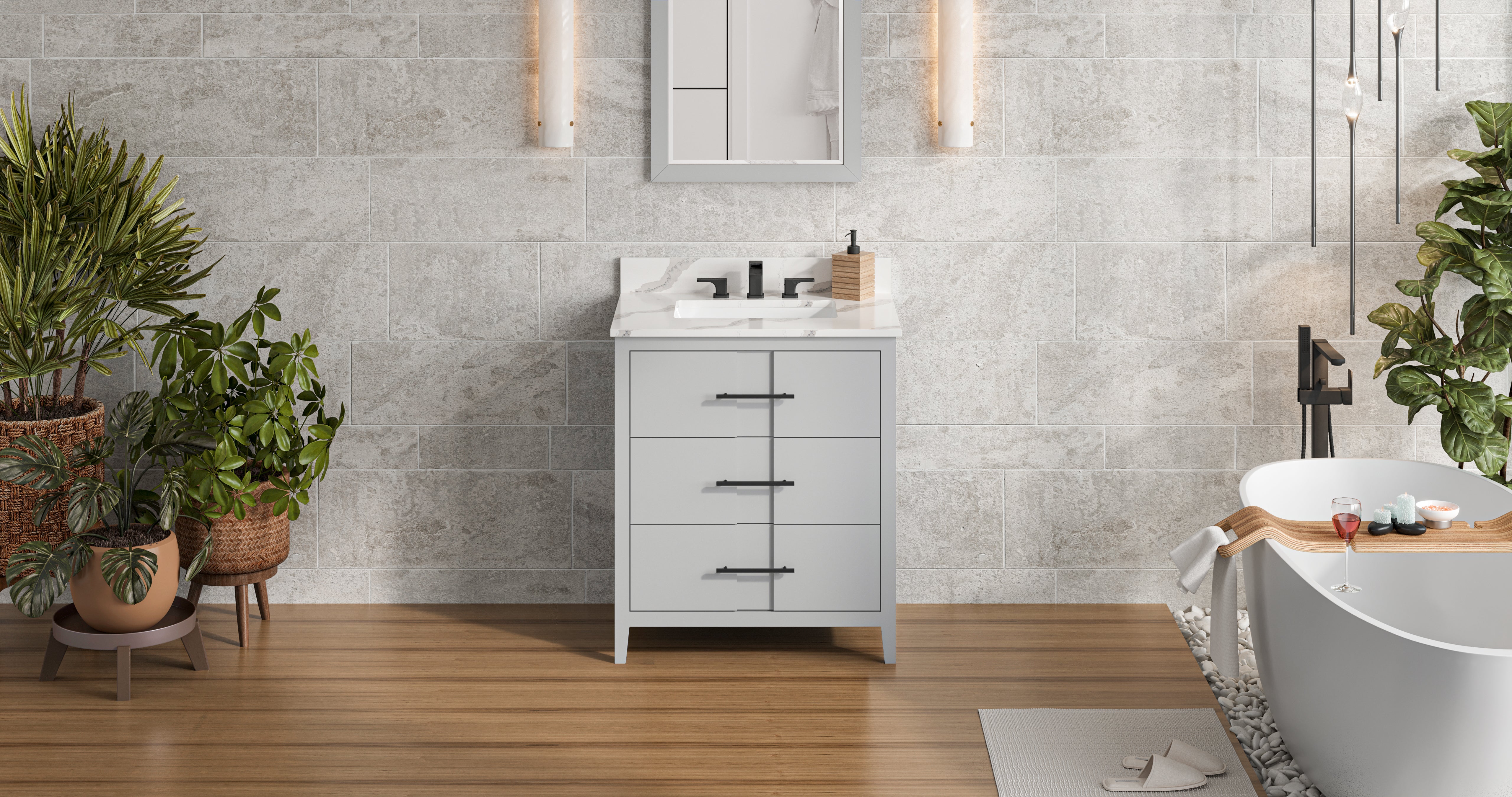 30" Grey Katara Vanity | KitchBath