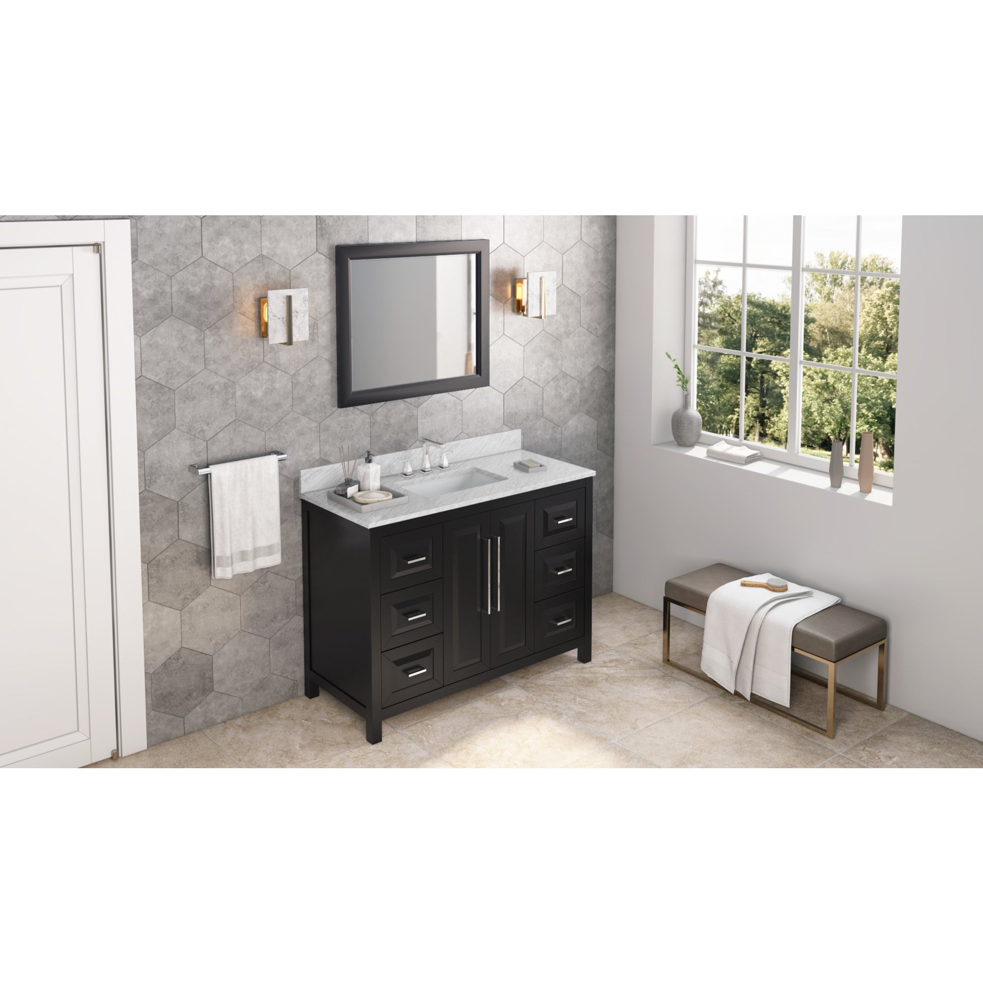 48" Black Cade Vanity | KitchBath
