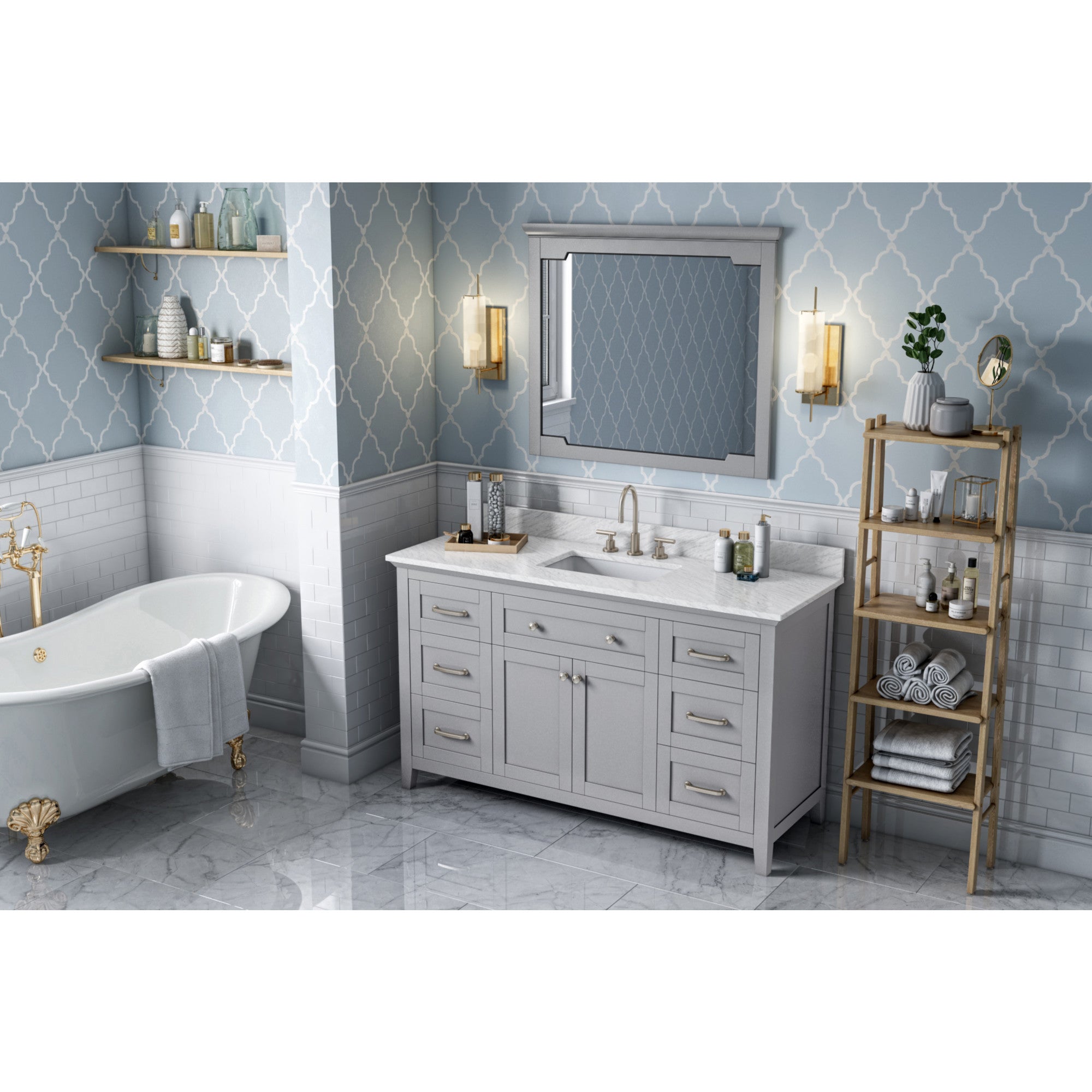 60" Grey Chatham Vanity | KitchBath