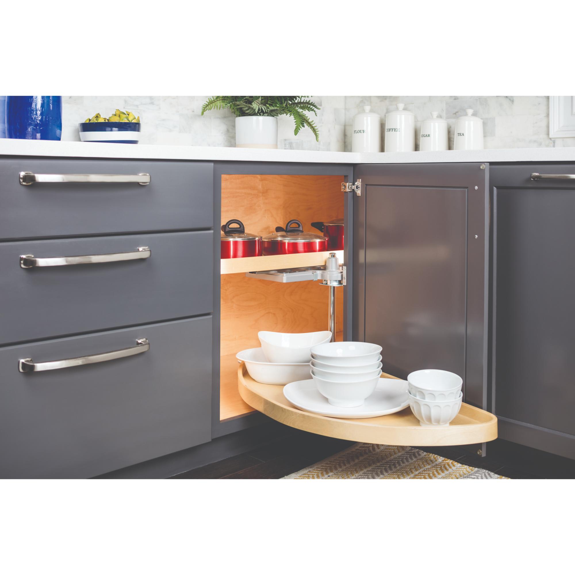 35" Wood Half-Moon Lazy Susan | KitchBath