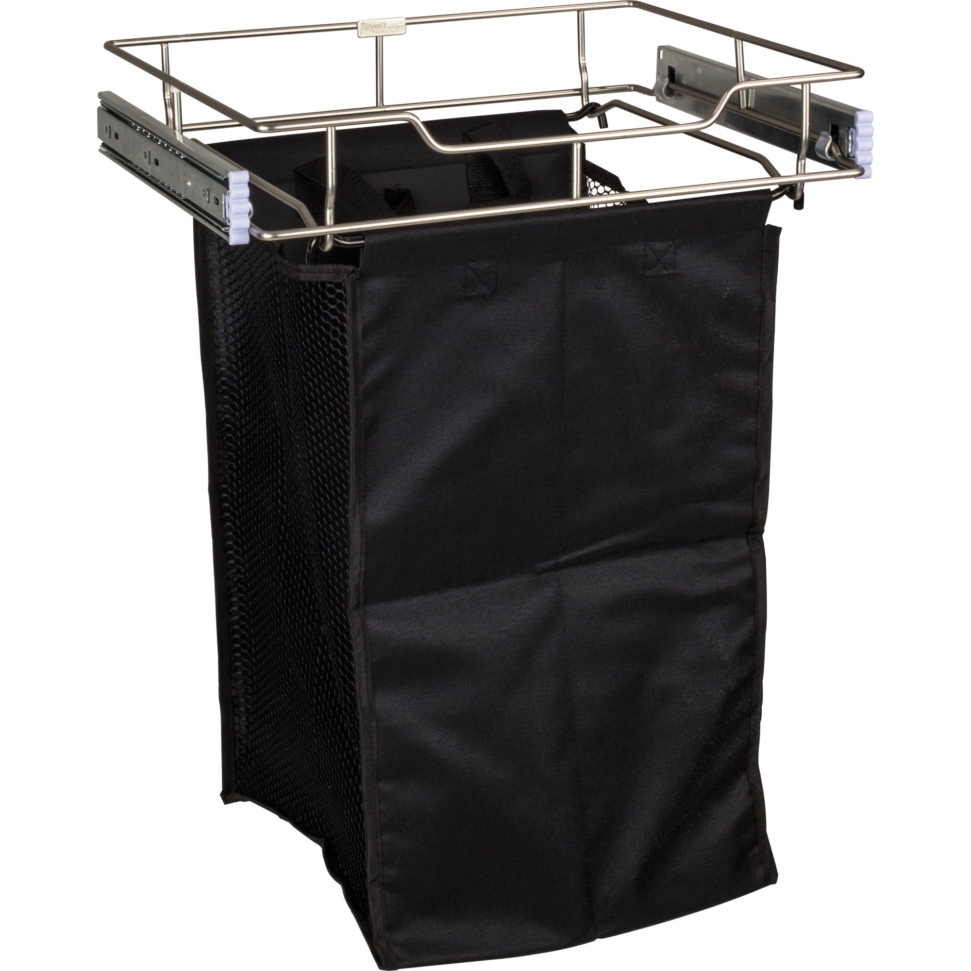 Chrome 14" Deep Pullout Canvas Hamper with Removable Laundry Bag | KitchBath