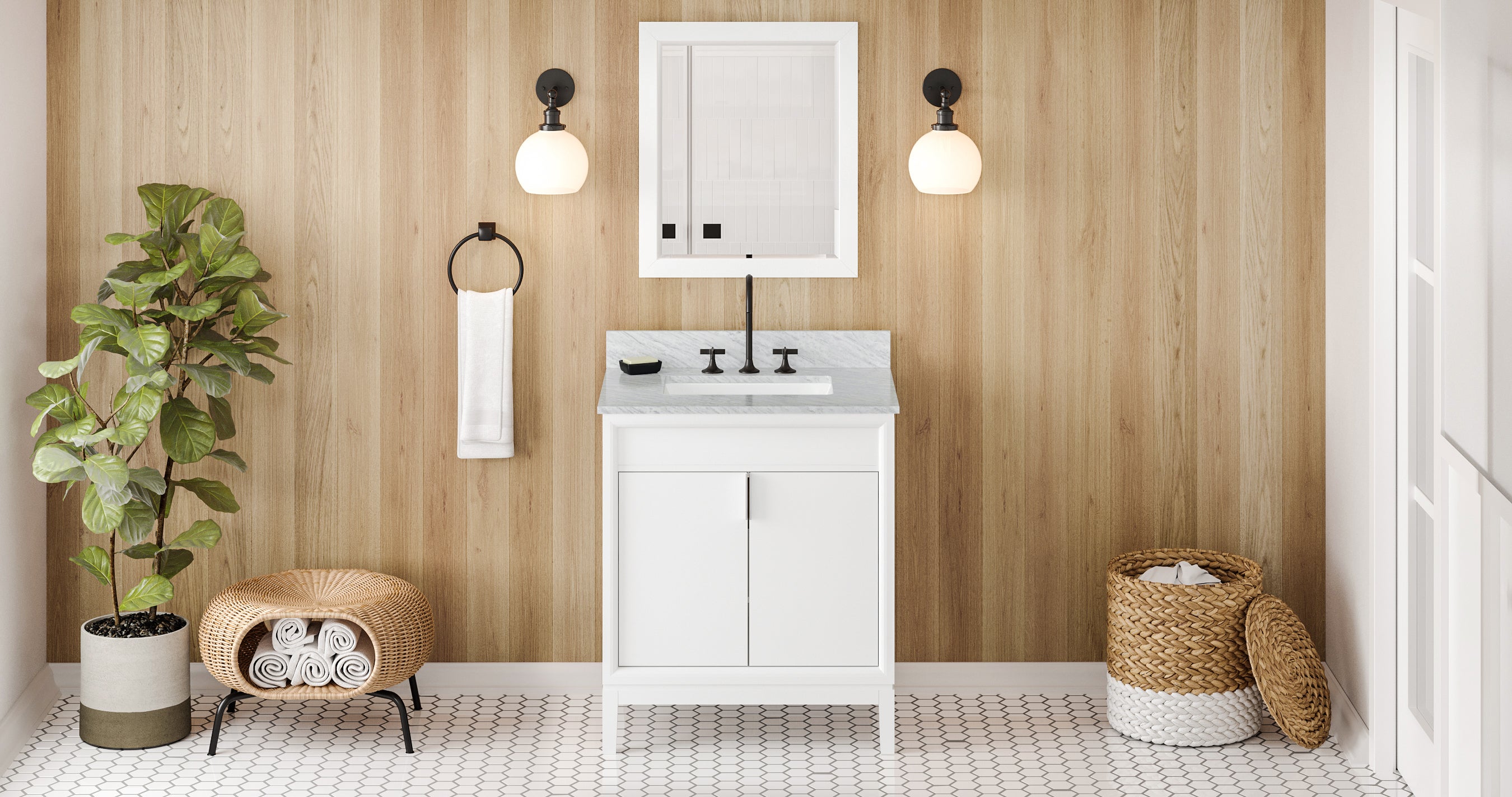 30" White Theodora Vanity | KitchBath