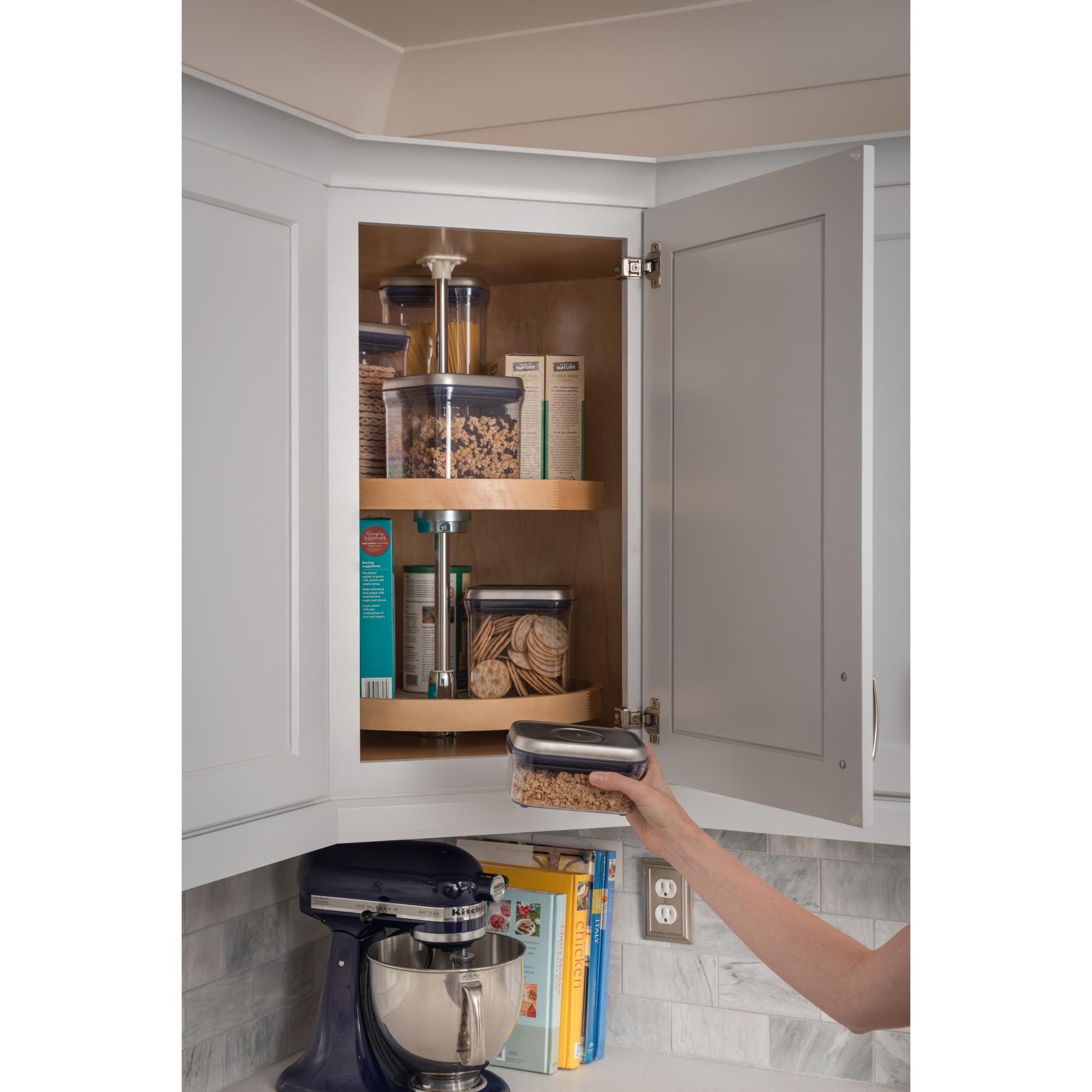 28" Round Two-Shelf Wood Lazy Susan Set | KitchBath