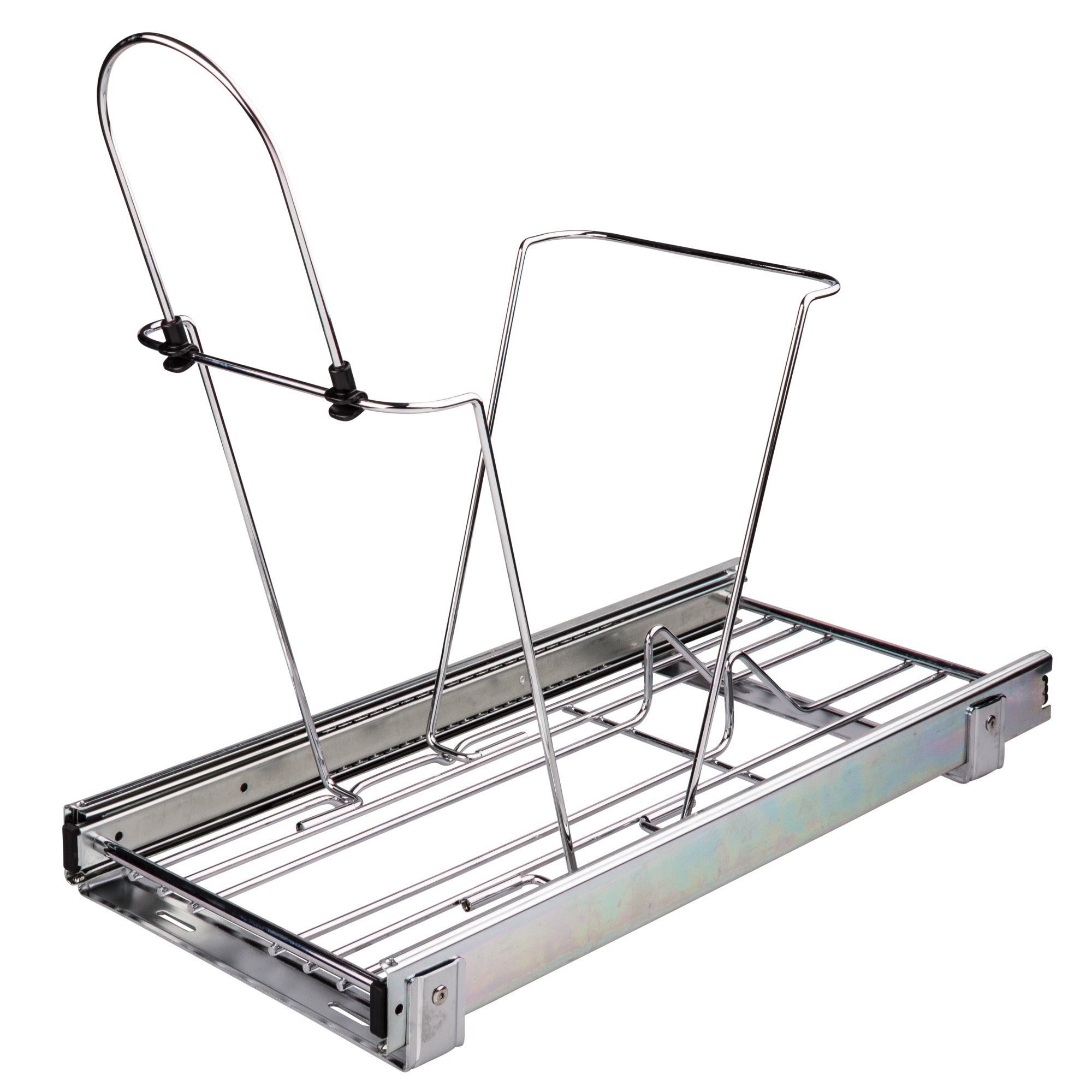 Polished Chrome Single Can Wire Bottom-Mount Trashcan Pullout | KitchBath