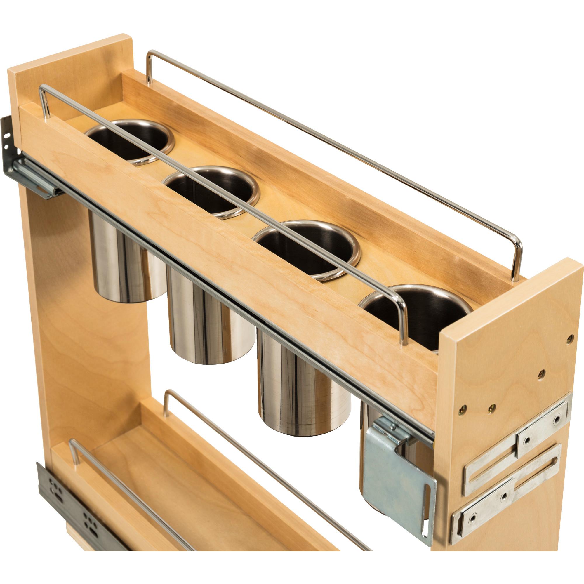 5" "No Wiggle" Utensil Bin Soft-close Base Cabinet Pullout | KitchBath