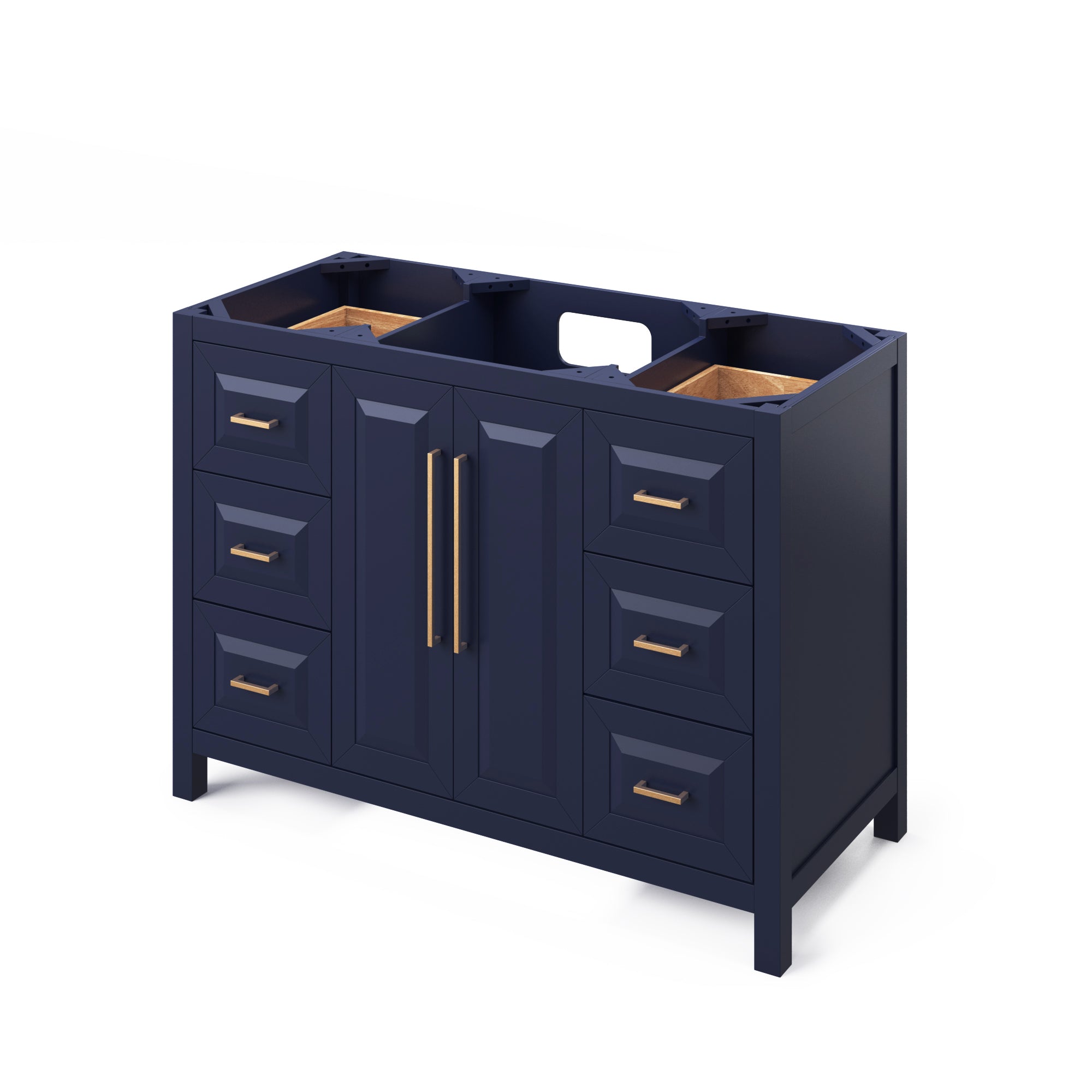48" Hale Blue Cade Vanity, Black Granite Vanity Top, undermount rectangle bowl | KitchBath