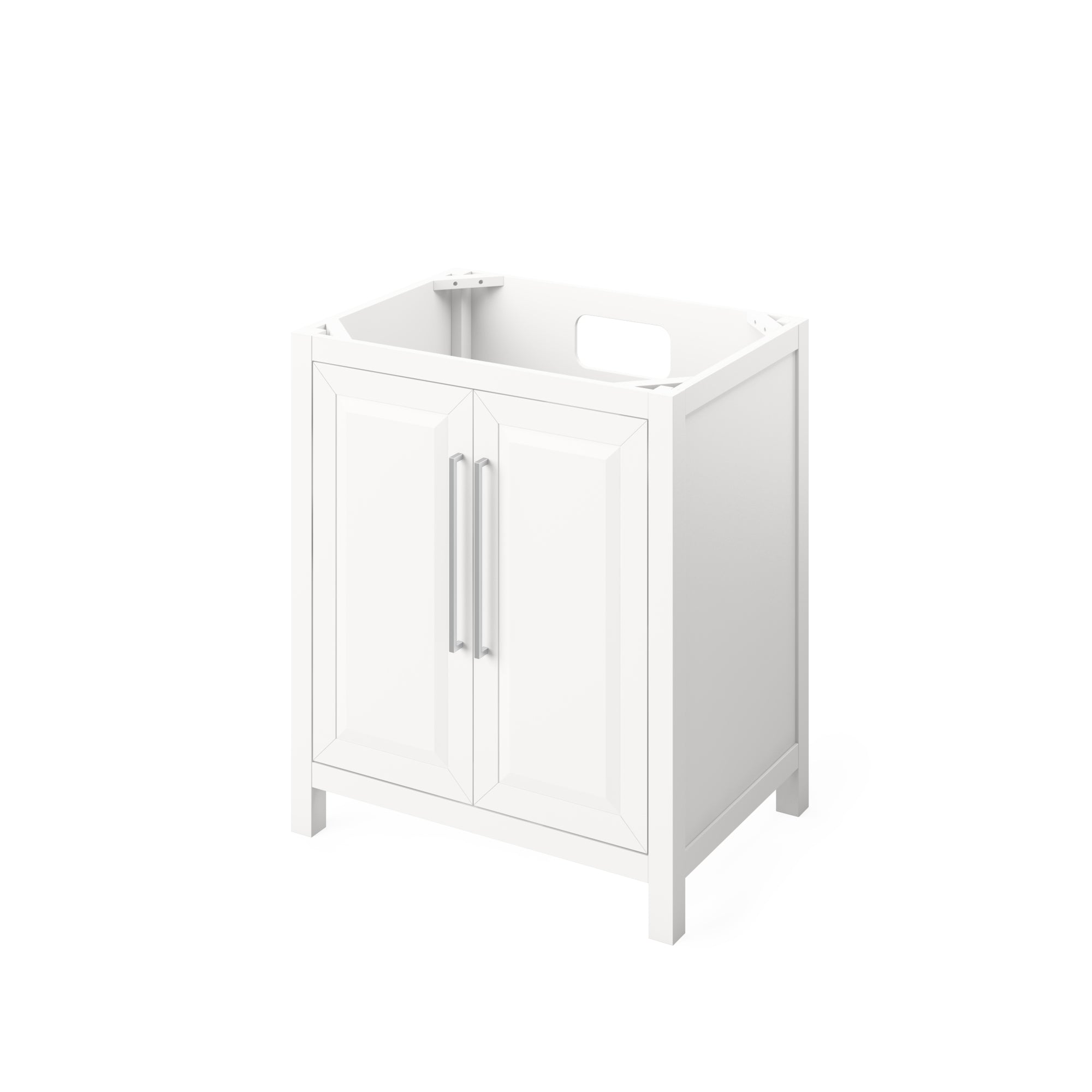 30" White Cade Vanity, Boulder Cultured Marble Vanity Top, undermount rectangle bowl | KitchBath