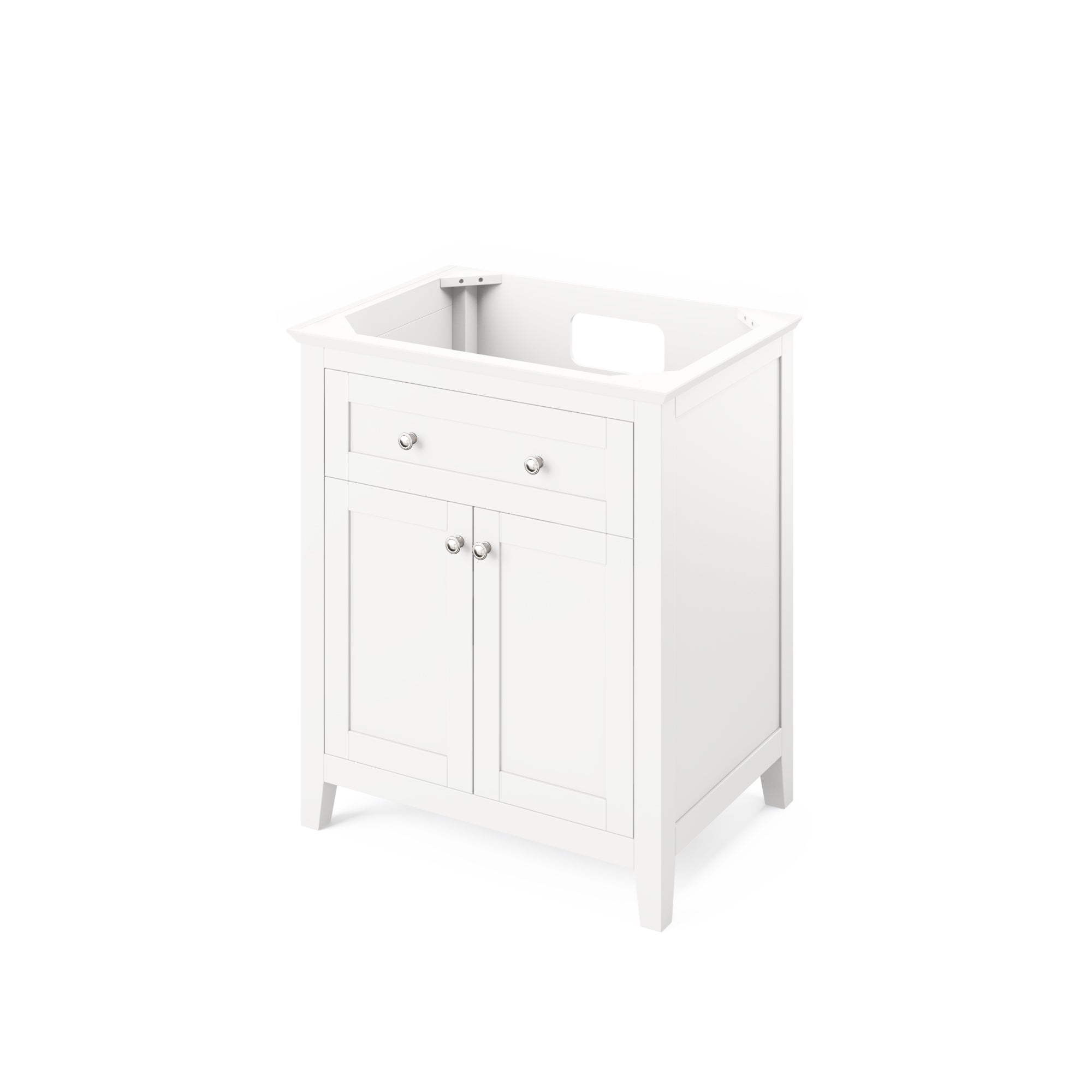 30" White Chatham Vanity, Boulder Cultured Marble Vanity Top, undermount rectangle bowl | KitchBath