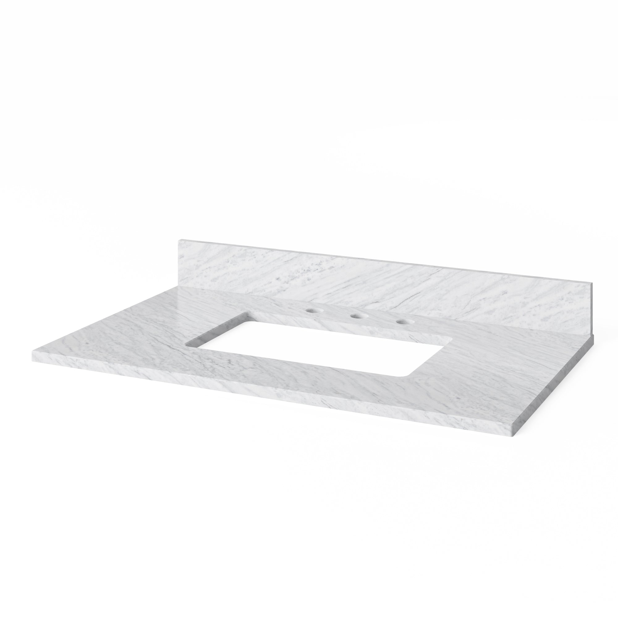 36" Chocolate Chatham Vanity, White Carrara Marble Vanity Top, undermount rectangle bowl | KitchBath