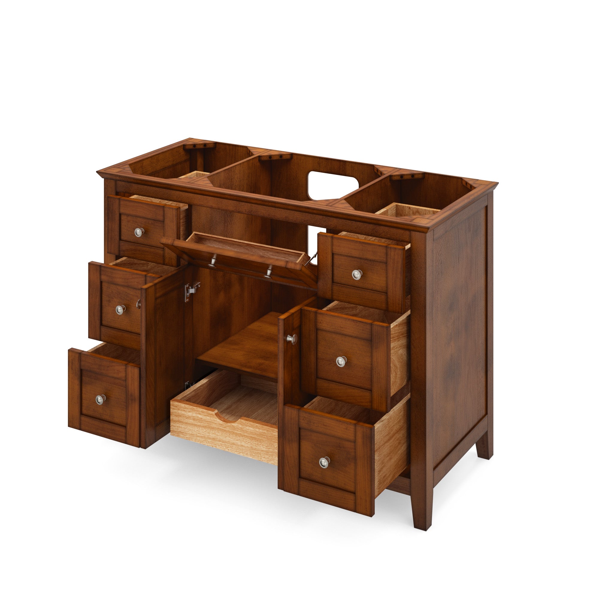 48" Chocolate Chatham Vanity, Boulder Cultured Marble Vanity Top, undermount rectangle bowl