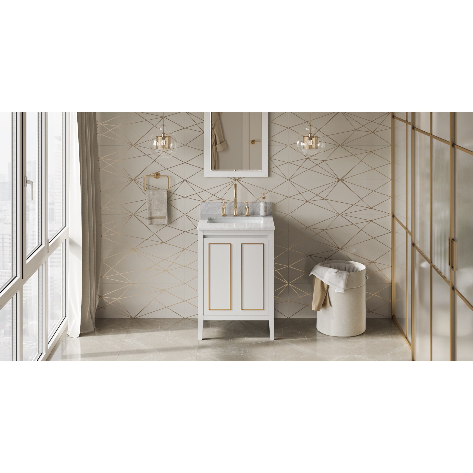 24" White Percival Vanity | KitchBath