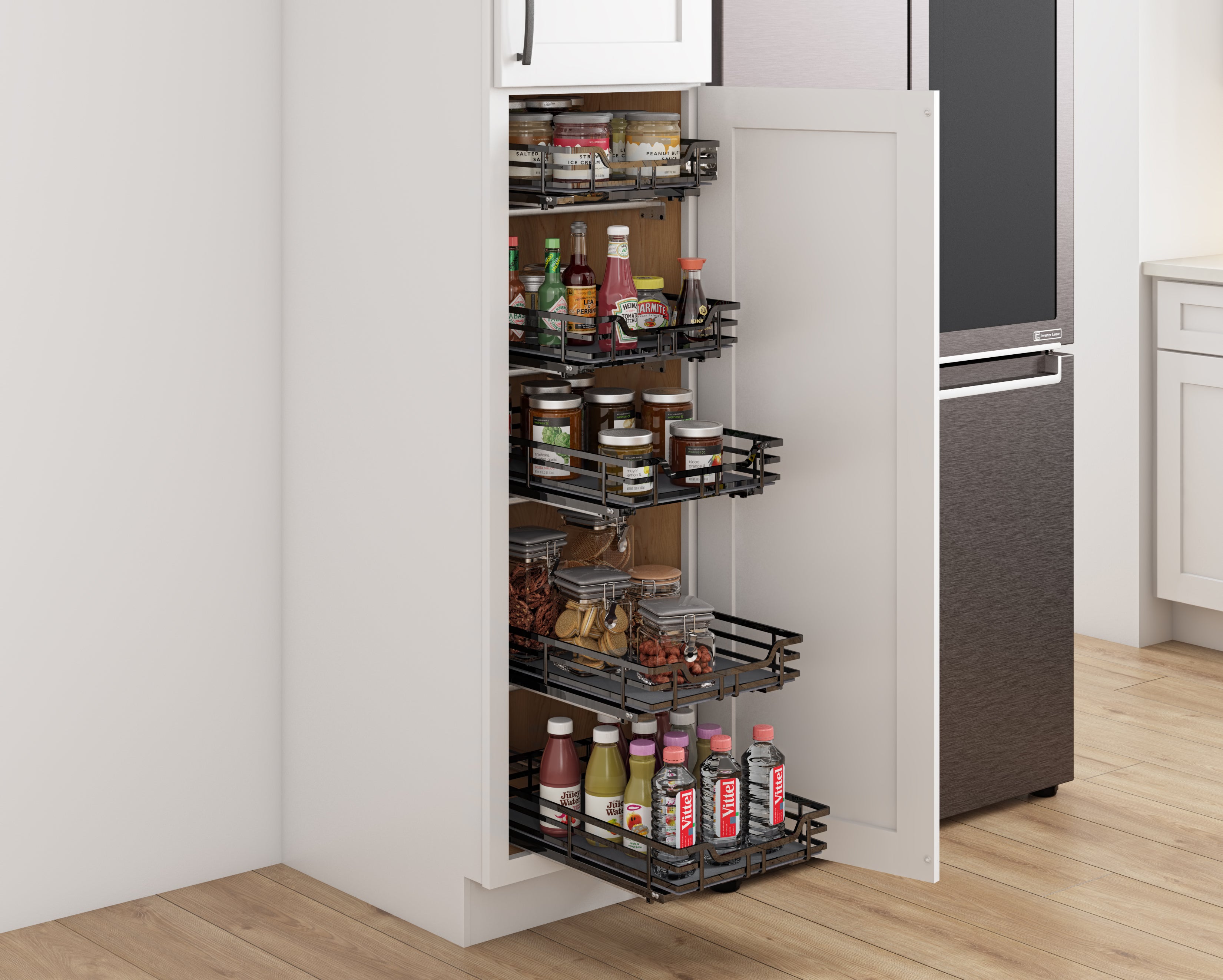 21" Black Nickel STORAGE WITH STYLE® Metal Soft-close Pullout Basket | KitchBath