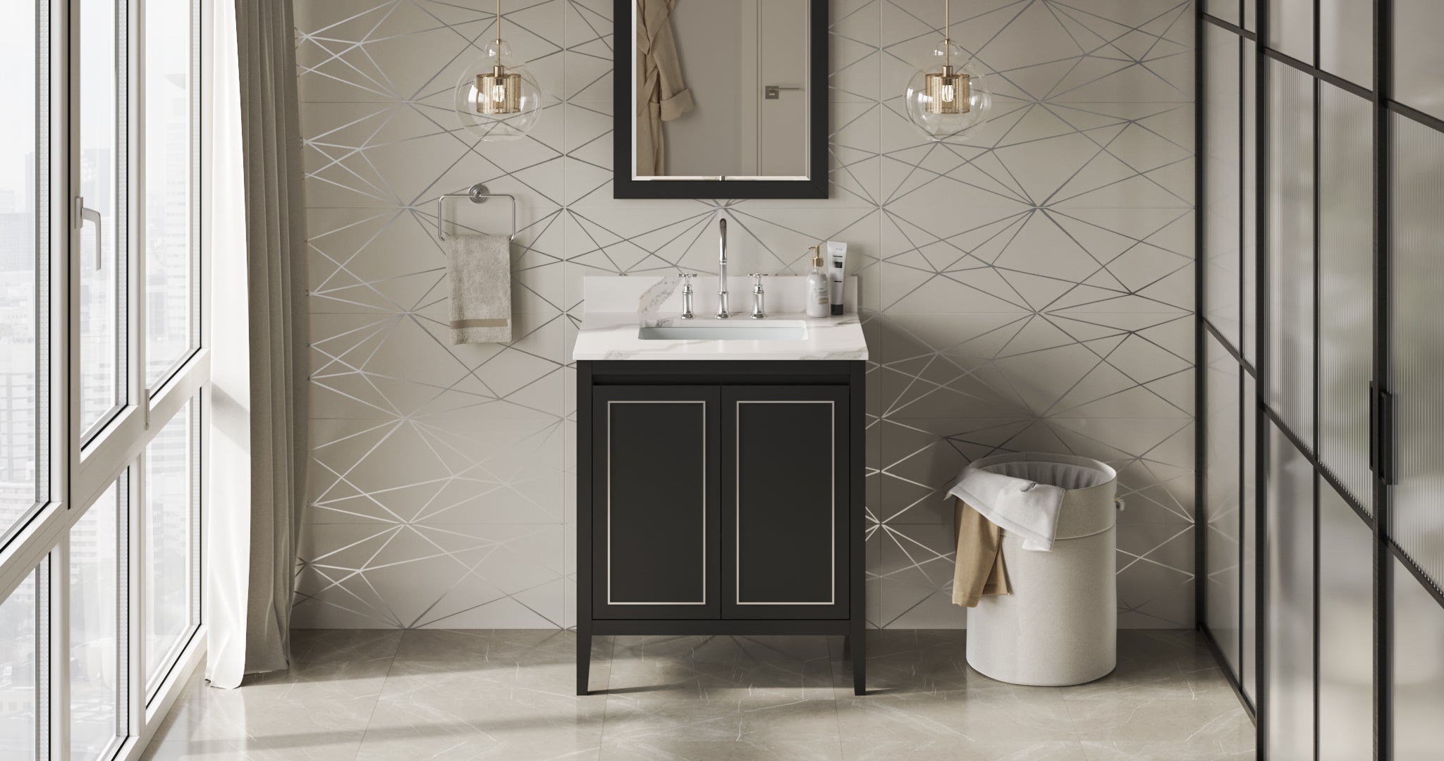 30" Black Percival Vanity | KitchBath