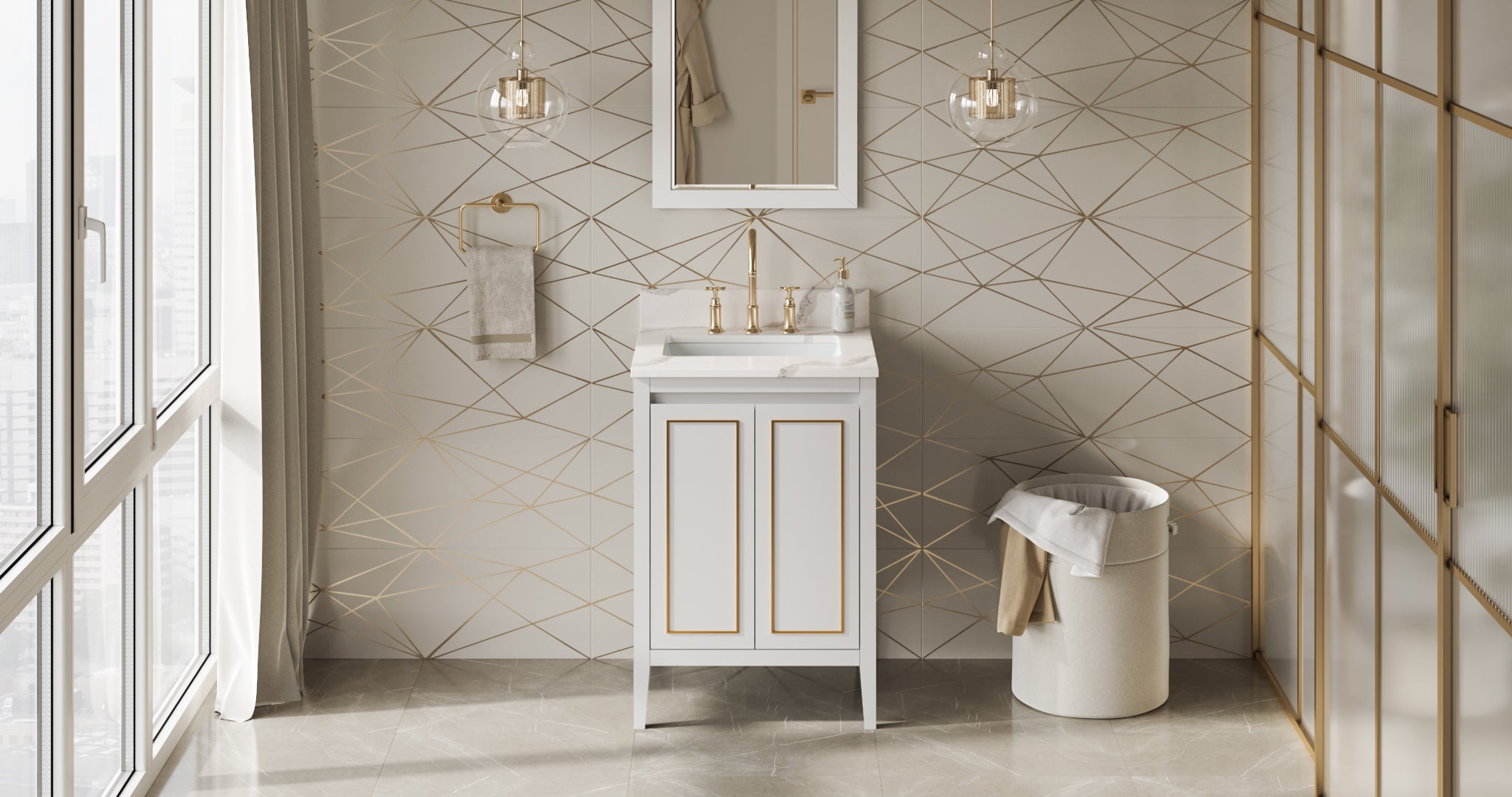 24" White Percival Vanity | KitchBath