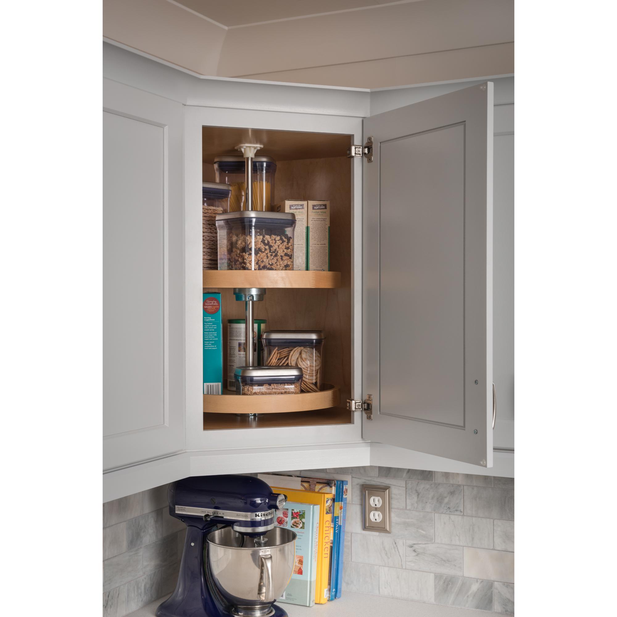 24" Round Two-Shelf Wood Lazy Susan Set | KitchBath