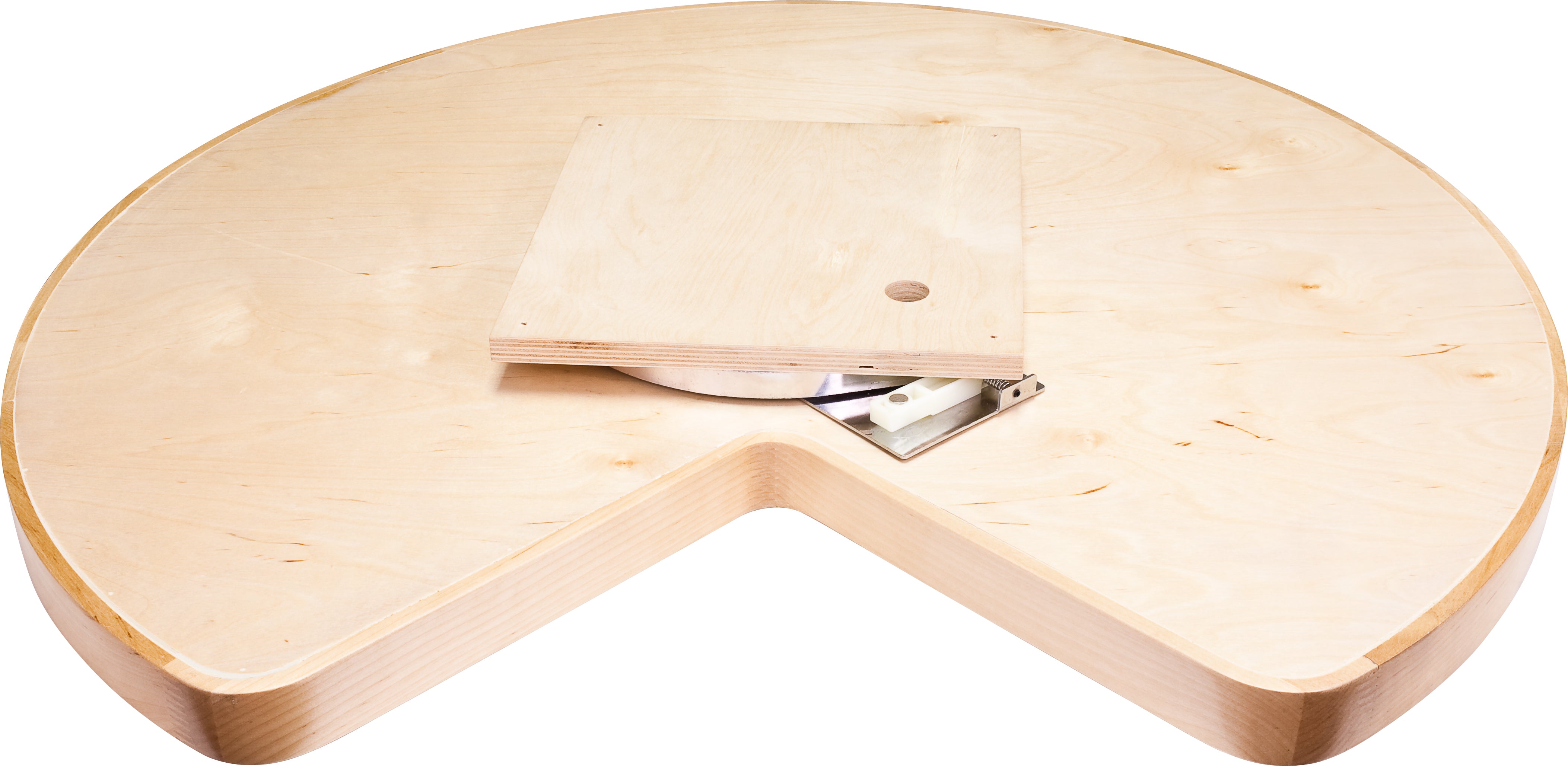 32" Kidney Wood Lazy Susan Shelf with Swivel | KitchBath