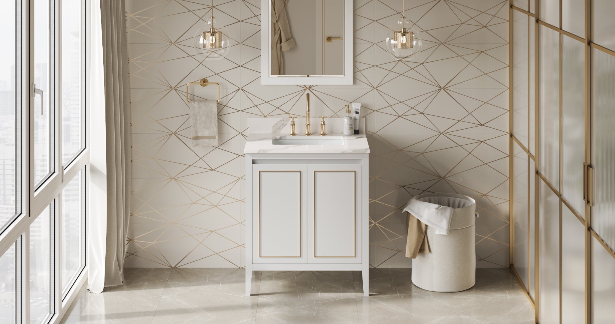 30" White Percival Vanity | KitchBath