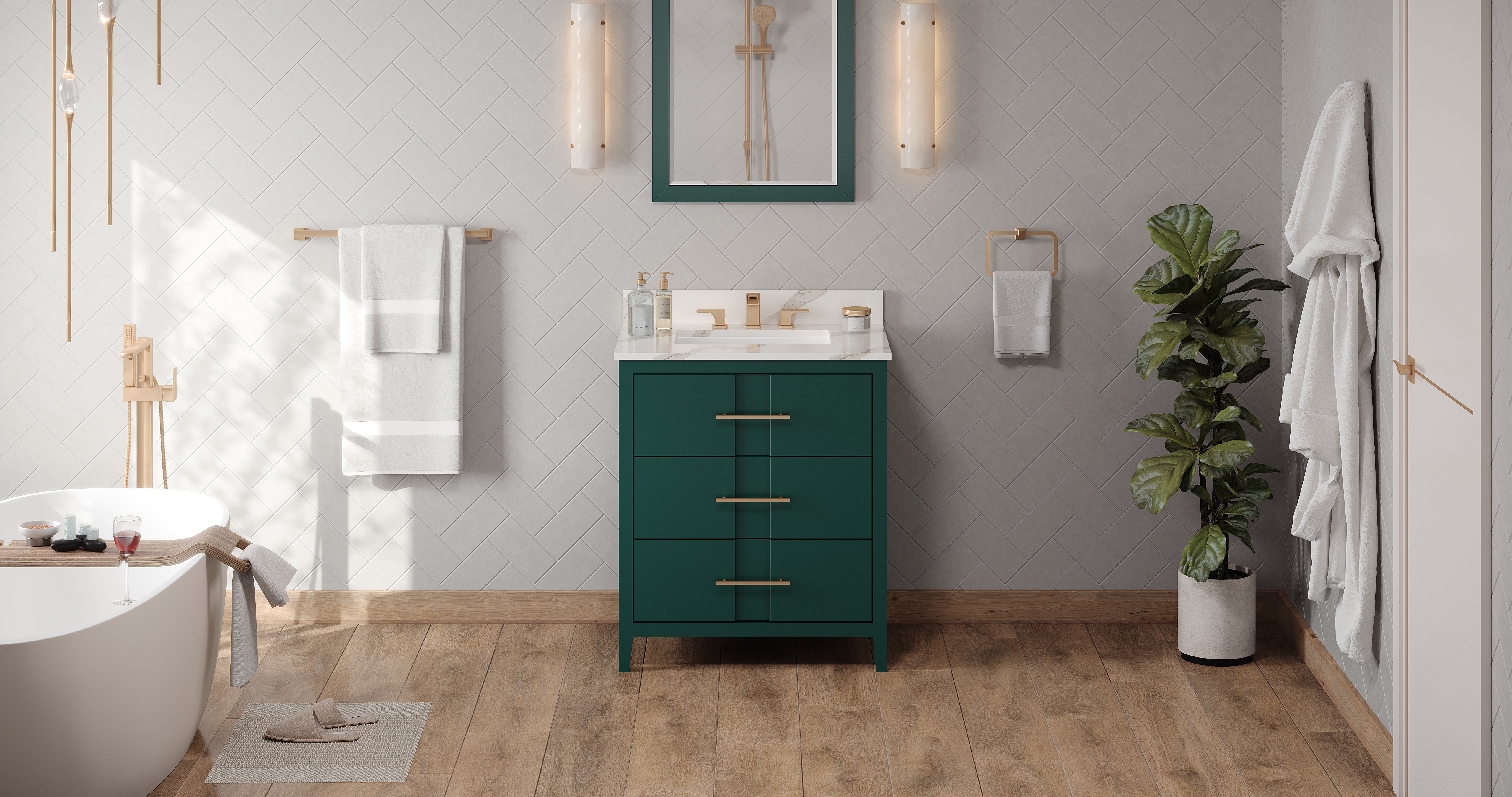 30" Forest Green Katara Vanity | KitchBath