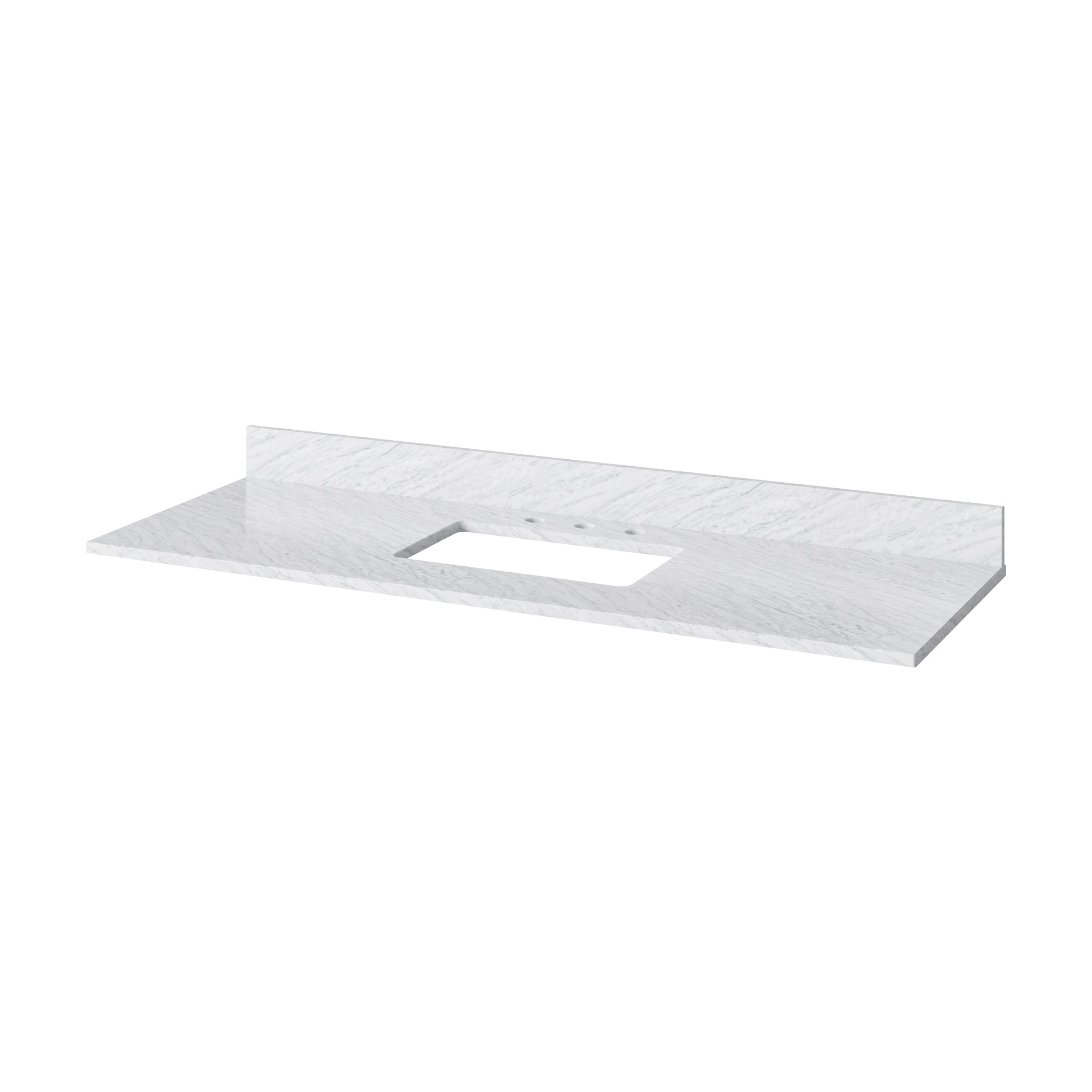 60" Grey Chatham Vanity, White Carrara Marble Vanity Top, undermount rectangle bowl | KitchBath
