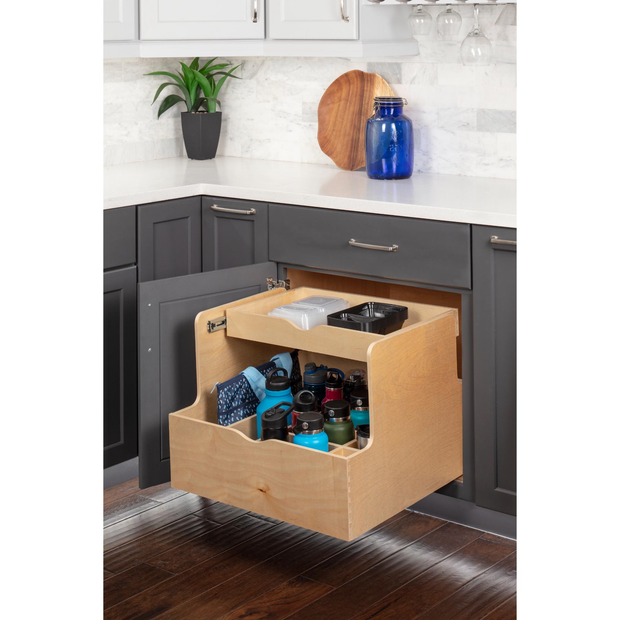27" Wood Double Drawer Bottle Rollout | KitchBath