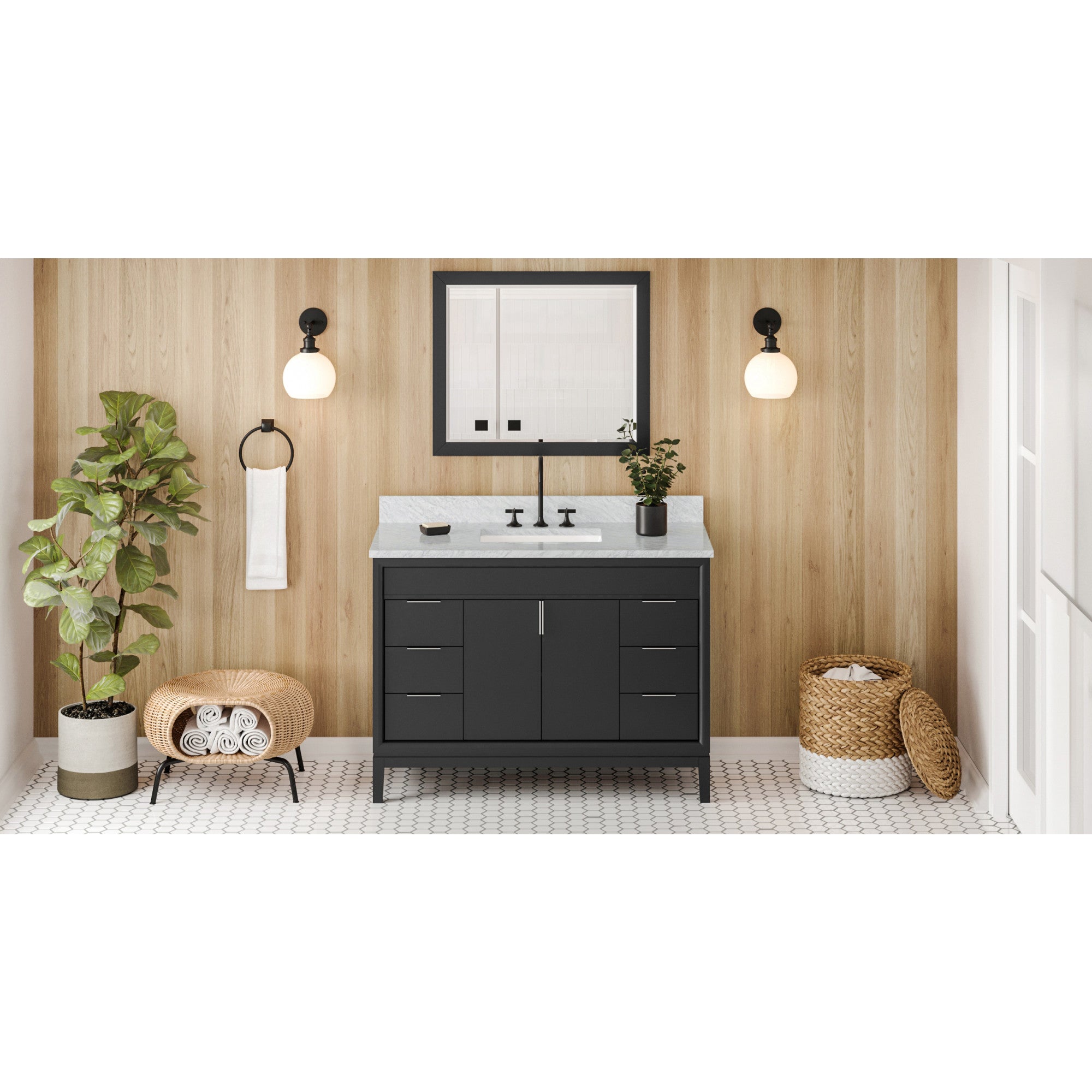 48" Black Theodora Vanity | KitchBath