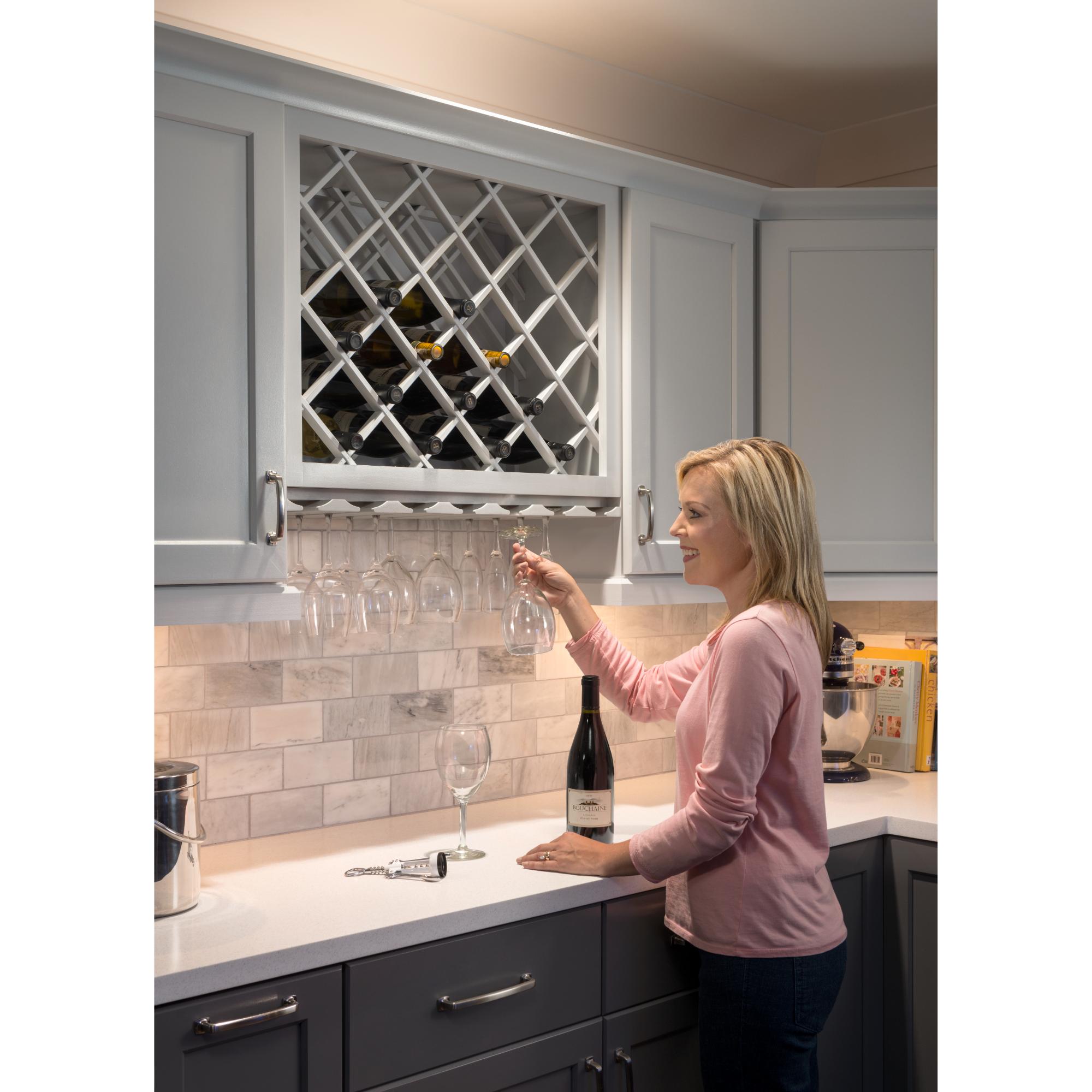 48" H x 36" W Maple Wine Bottle Lattice | KitchBath