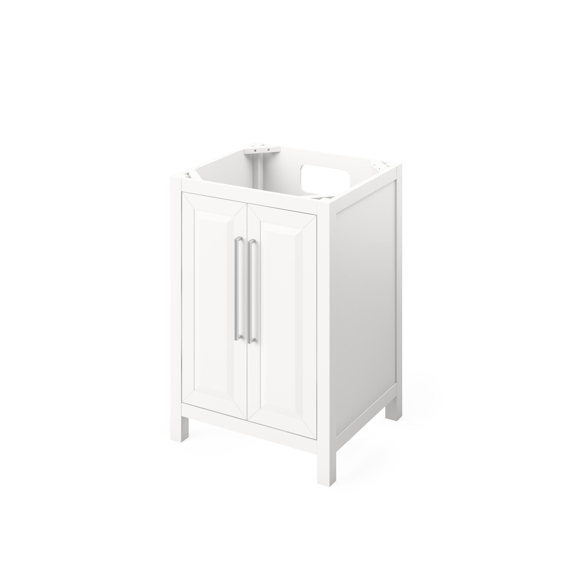24" White Cade Vanity, Calacatta Vienna Quartz Vanity Top, undermount rectangle bowl | KitchBath