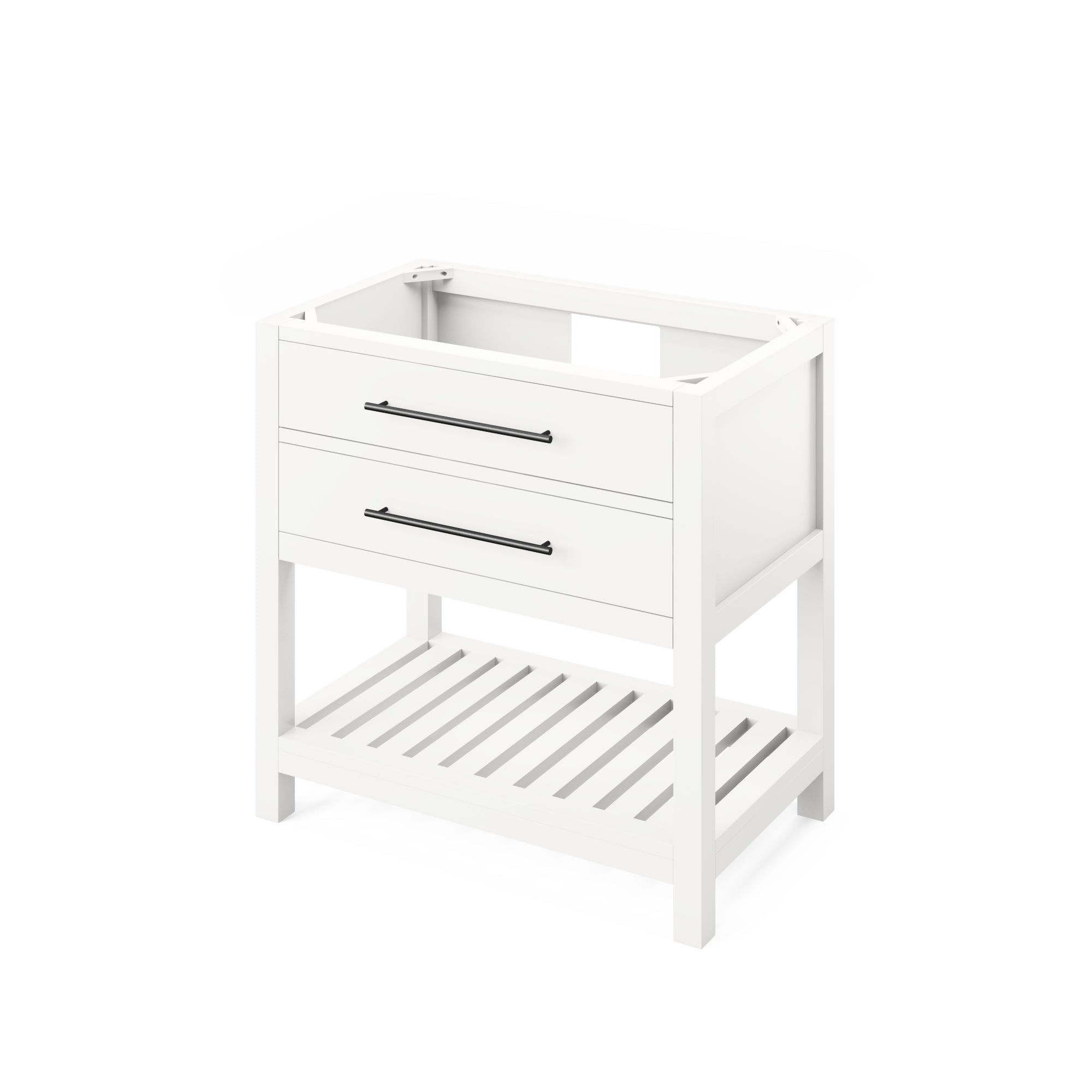 36" White Wavecrest Vanity, Steel Grey Cultured Marble Vanity Top, undermount rectangle bowl | KitchBath