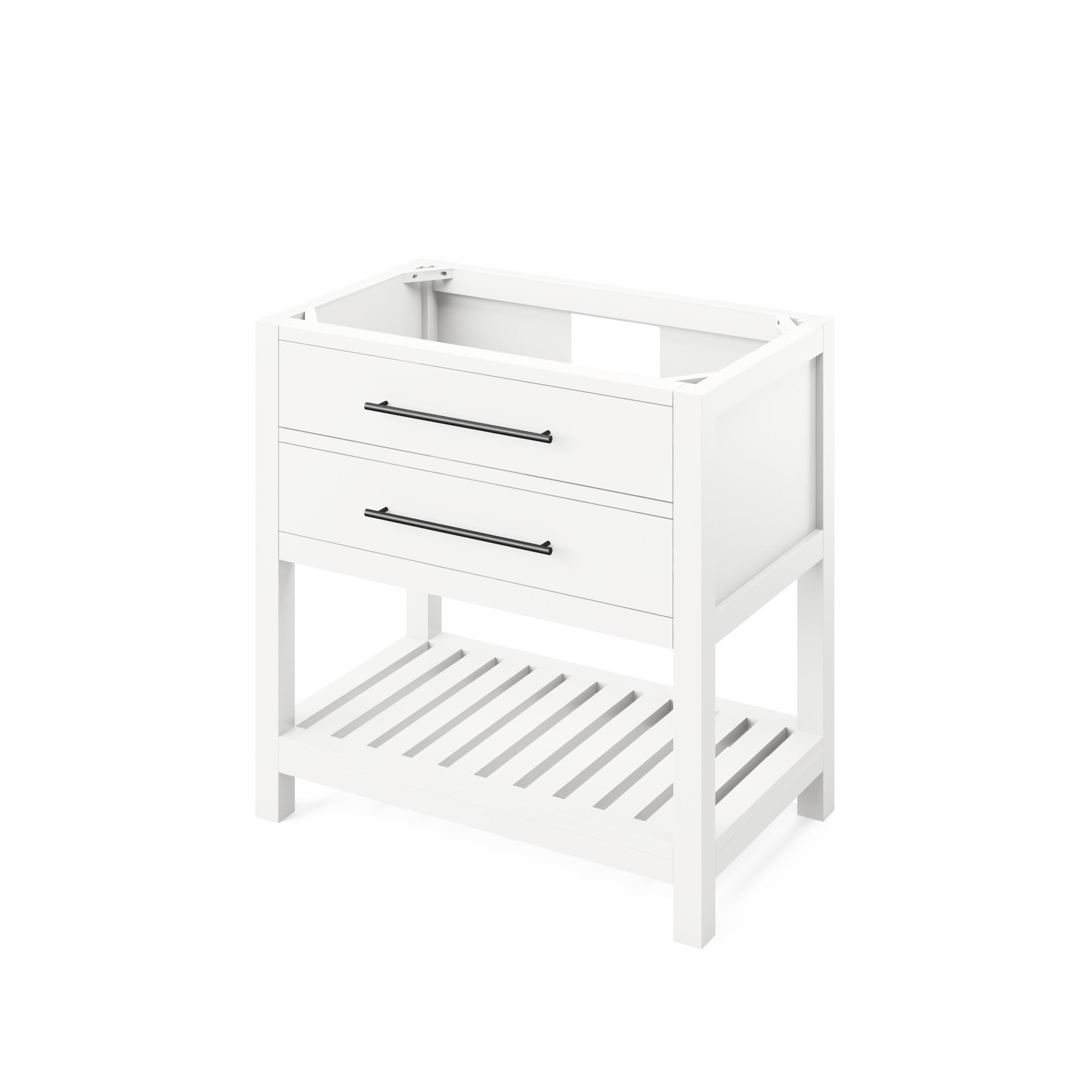 36" White Wavecrest Vanity, Calacatta Vienna Quartz Vanity Top, undermount rectangle bowl | KitchBath