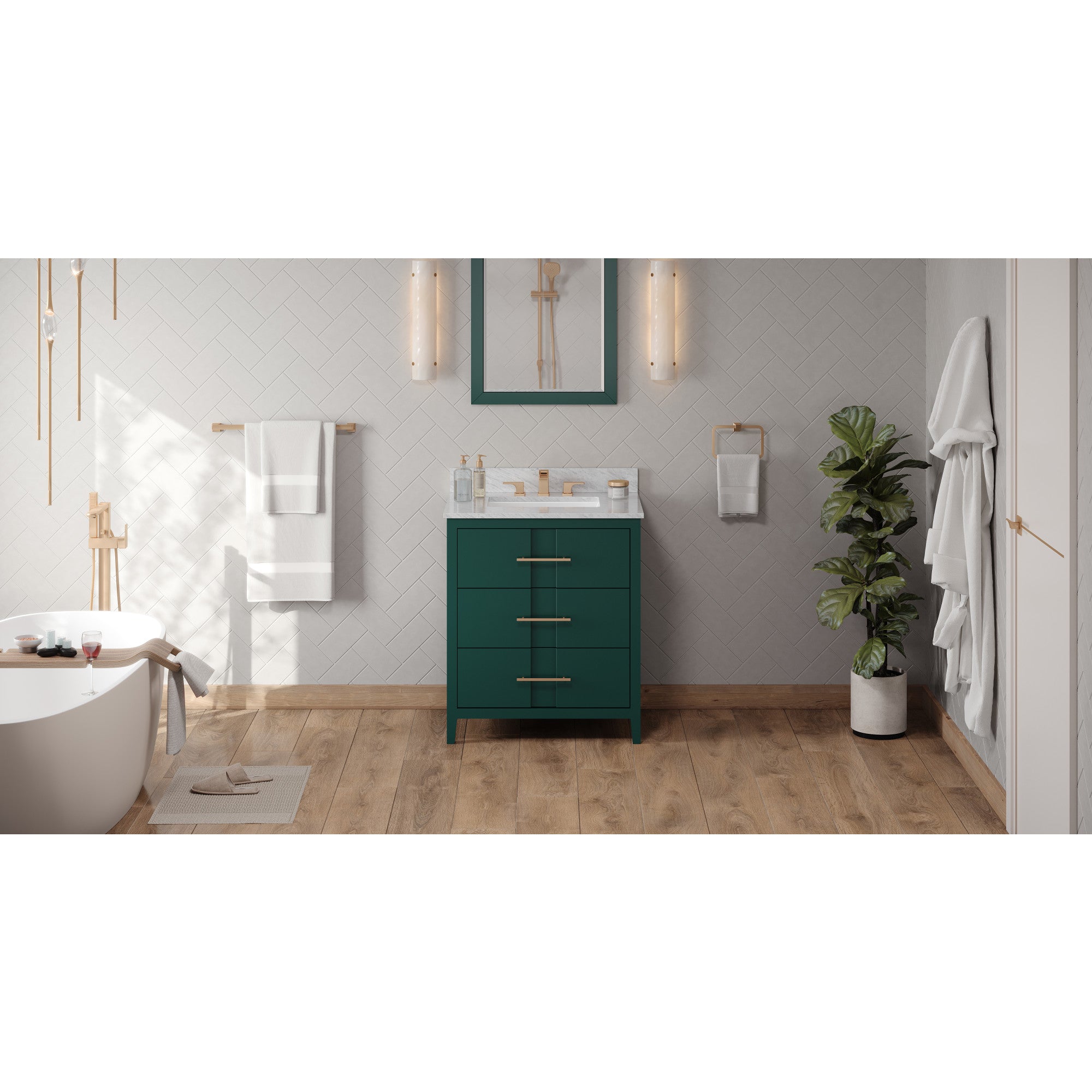 30" Forest Green Katara Vanity | KitchBath