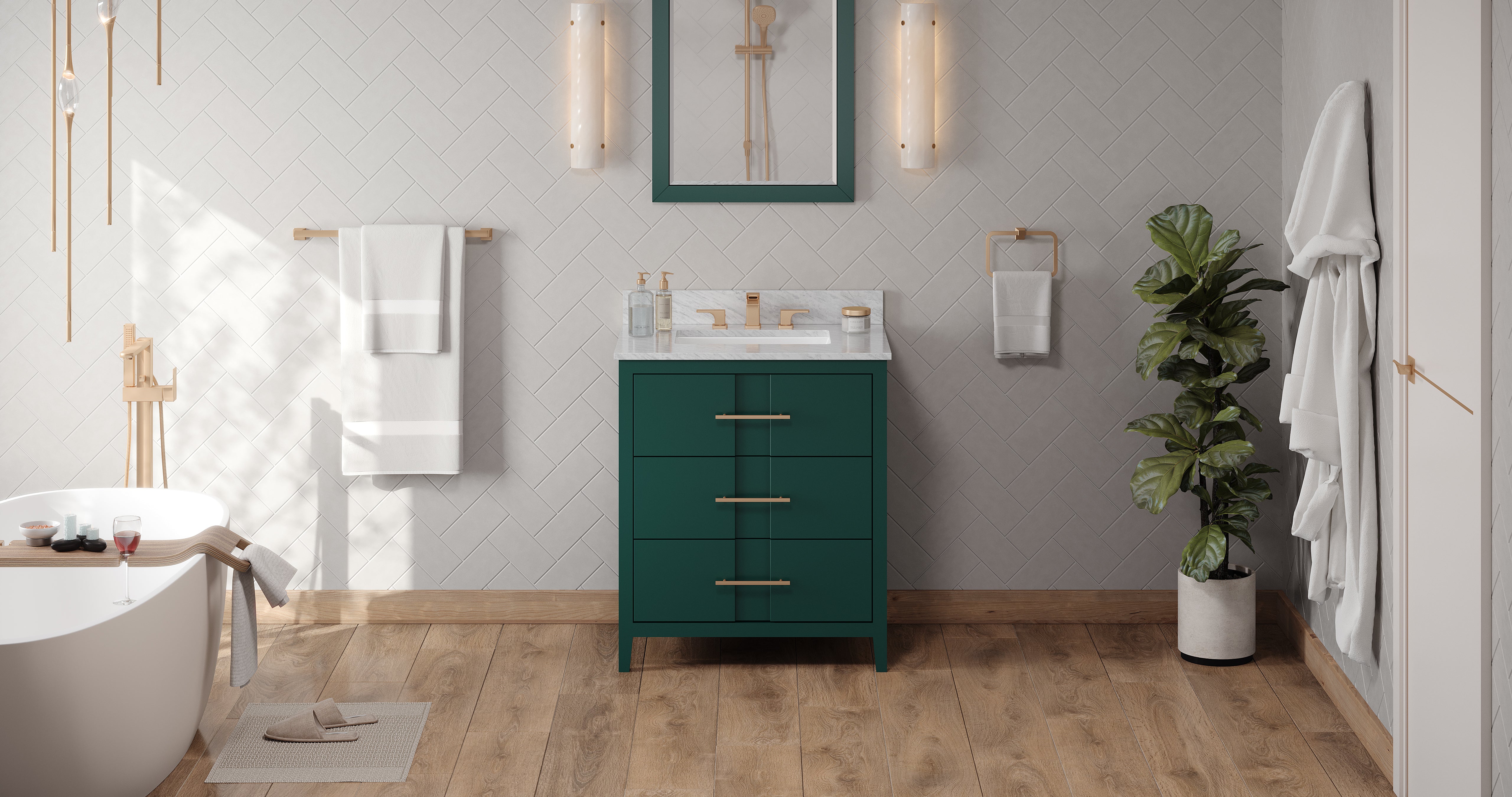 30" Forest Green Katara Vanity | KitchBath