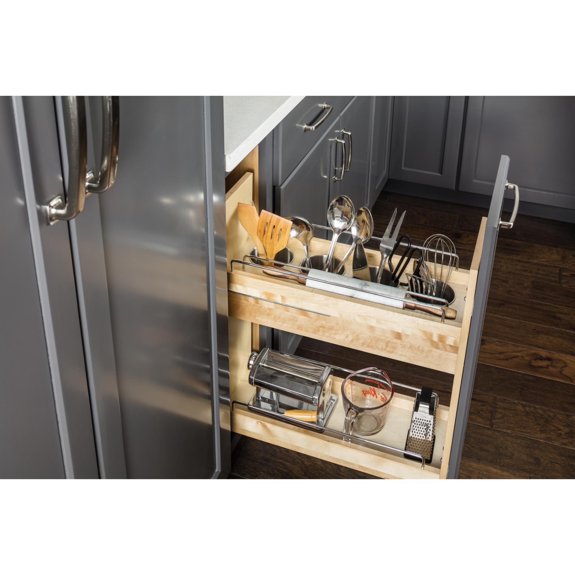 5" "No Wiggle" Utensil Bin Soft-close Base Cabinet Pullout | KitchBath