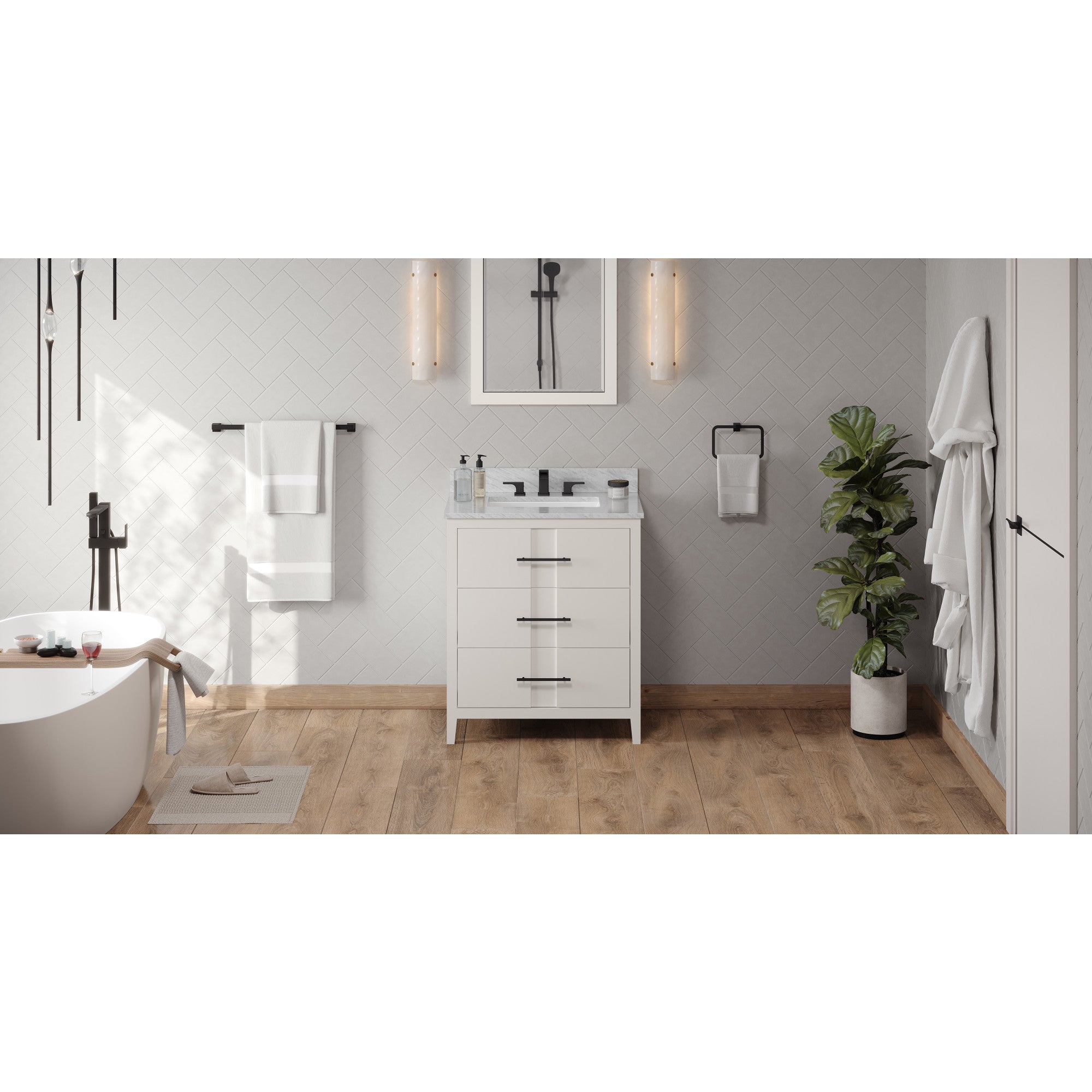 30" White Katara Vanity | KitchBath