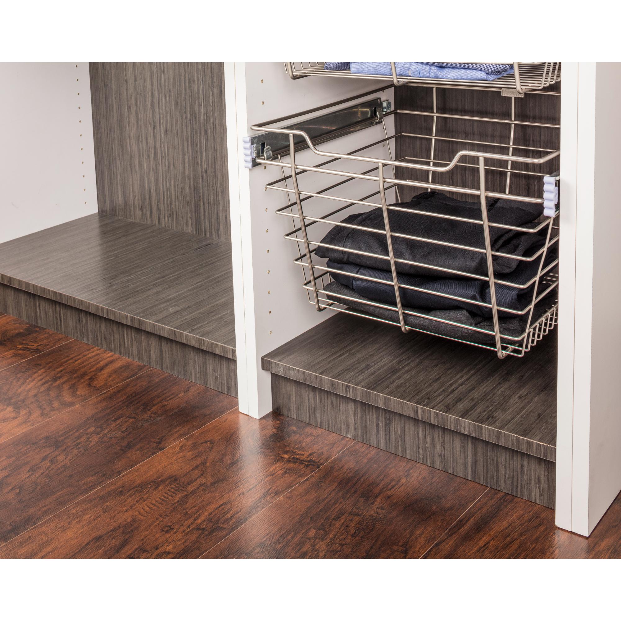 Chrome Closet Pullout Basket with Slides 14"D x 29"W x 11"H | KitchBath