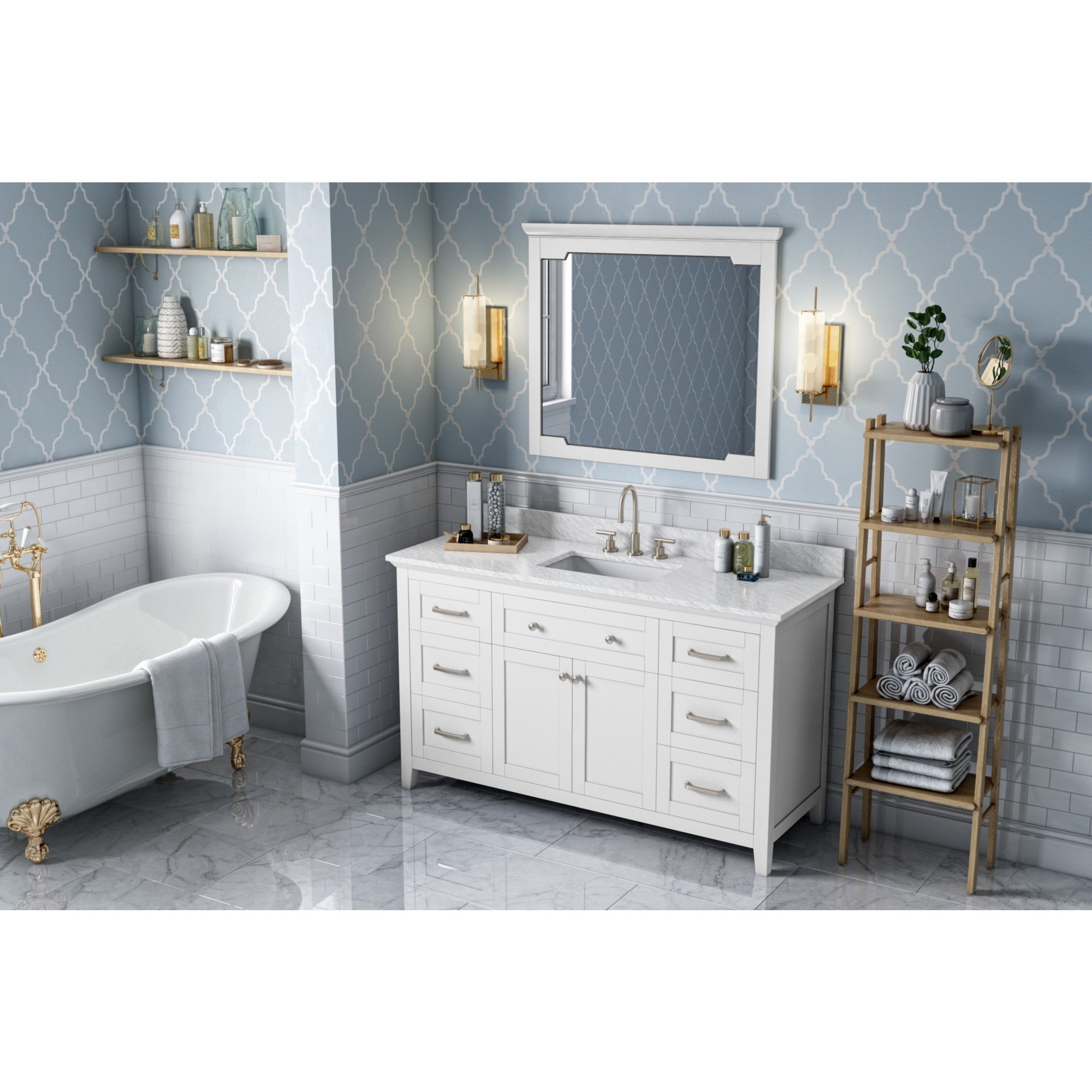 60" White Chatham Vanity | KitchBath