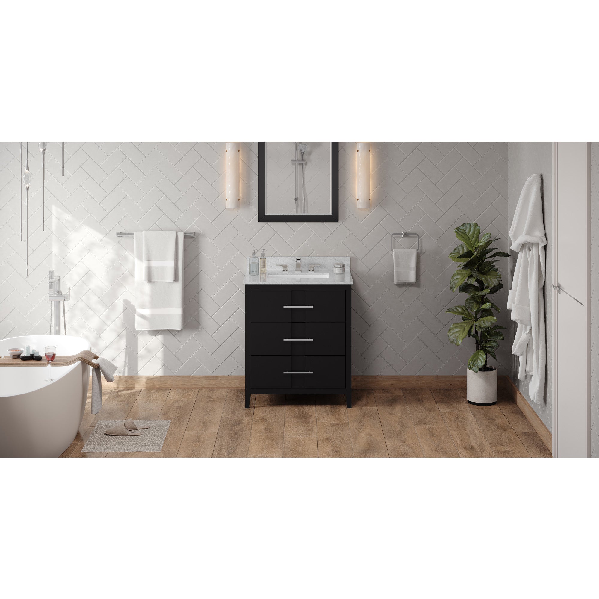 30" Black Katara Vanity | KitchBath