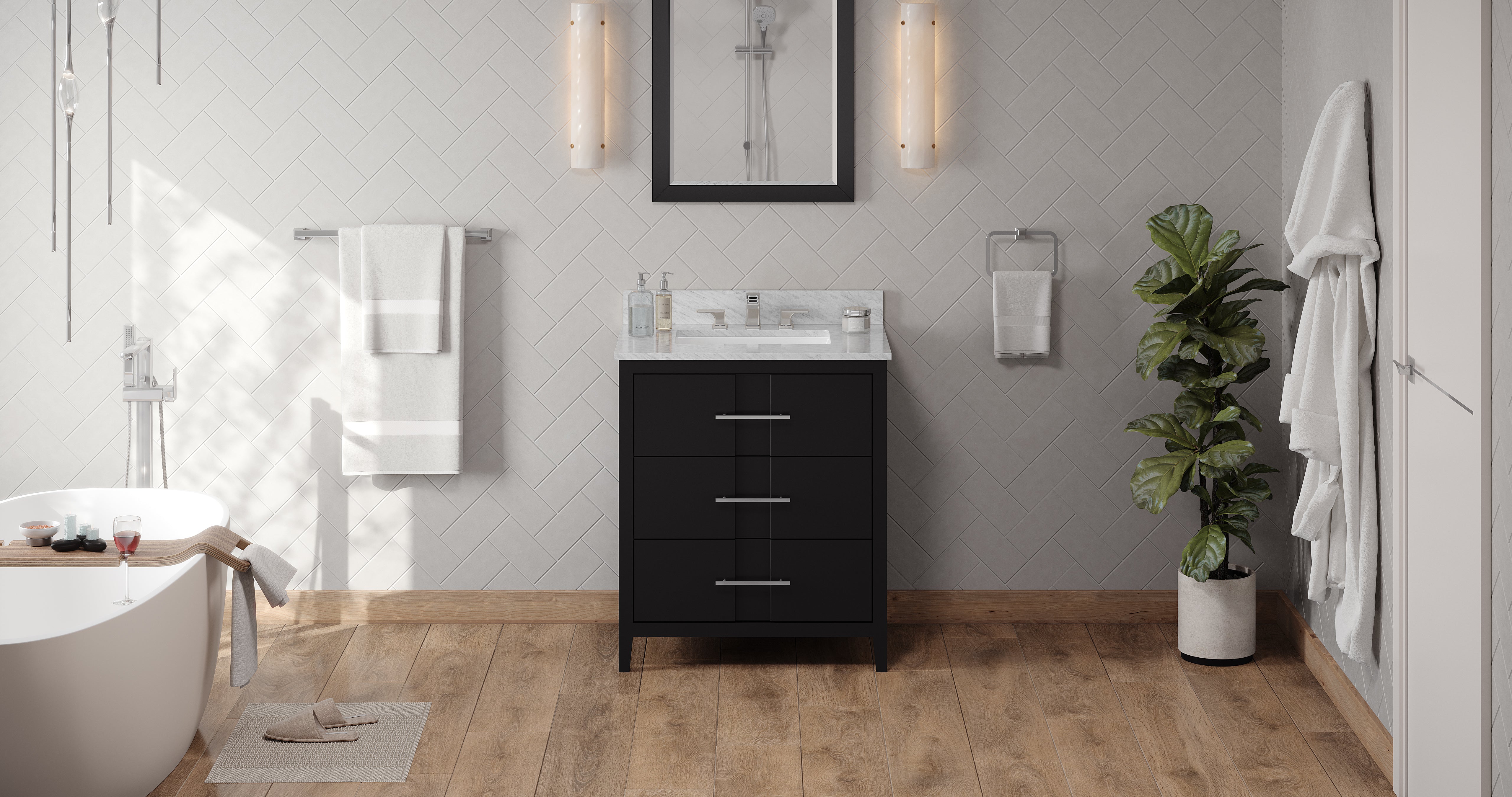 30" Black Katara Vanity | KitchBath