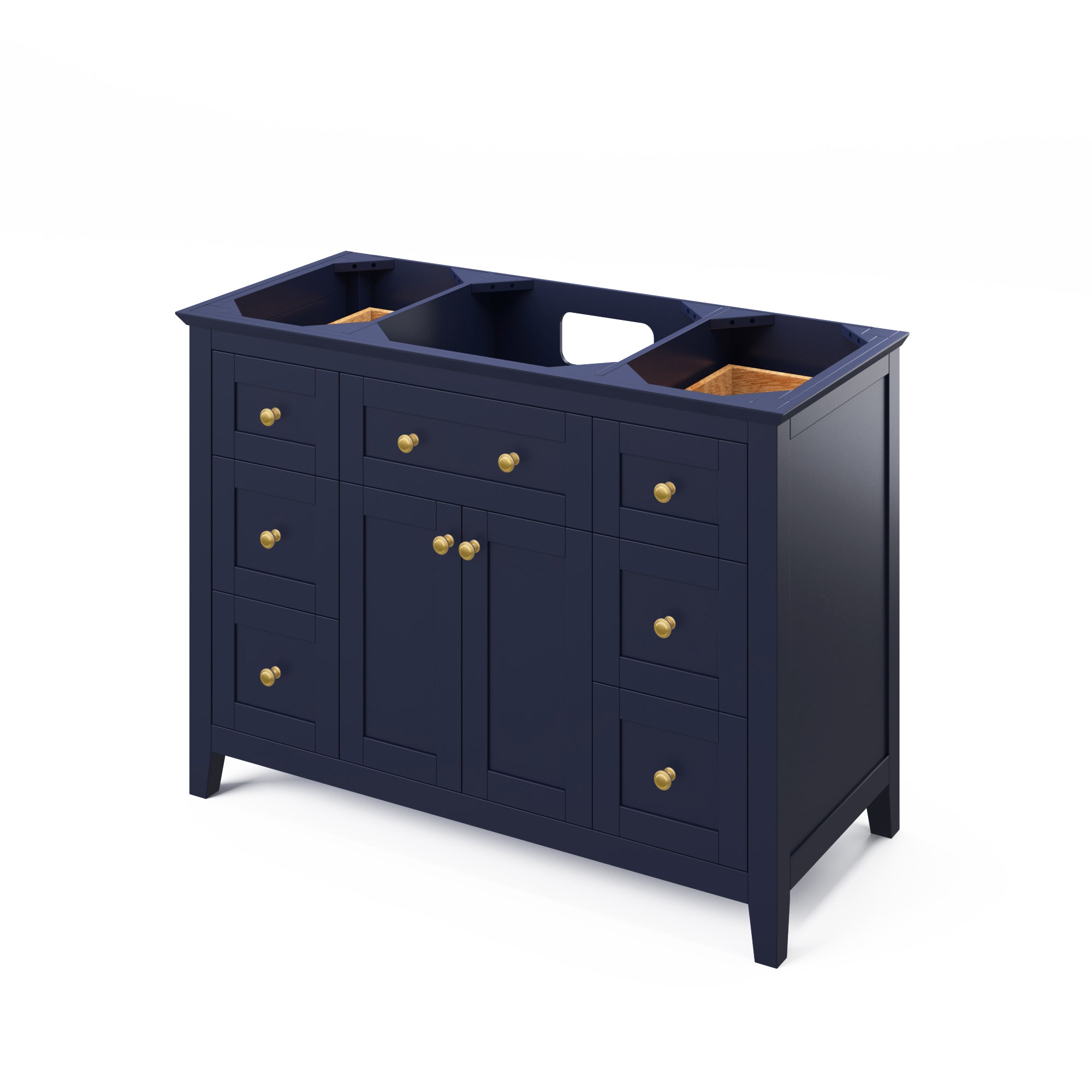 48" Hale Blue Chatham Vanity, Boulder Cultured Marble Vanity Top, undermount rectangle bowl | KitchBath
