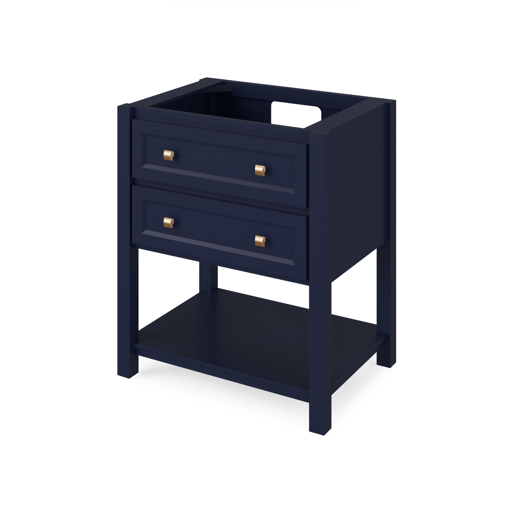 30" Hale Blue Adler Vanity, Black Granite Vanity Top, undermount rectangle bowl | KitchBath
