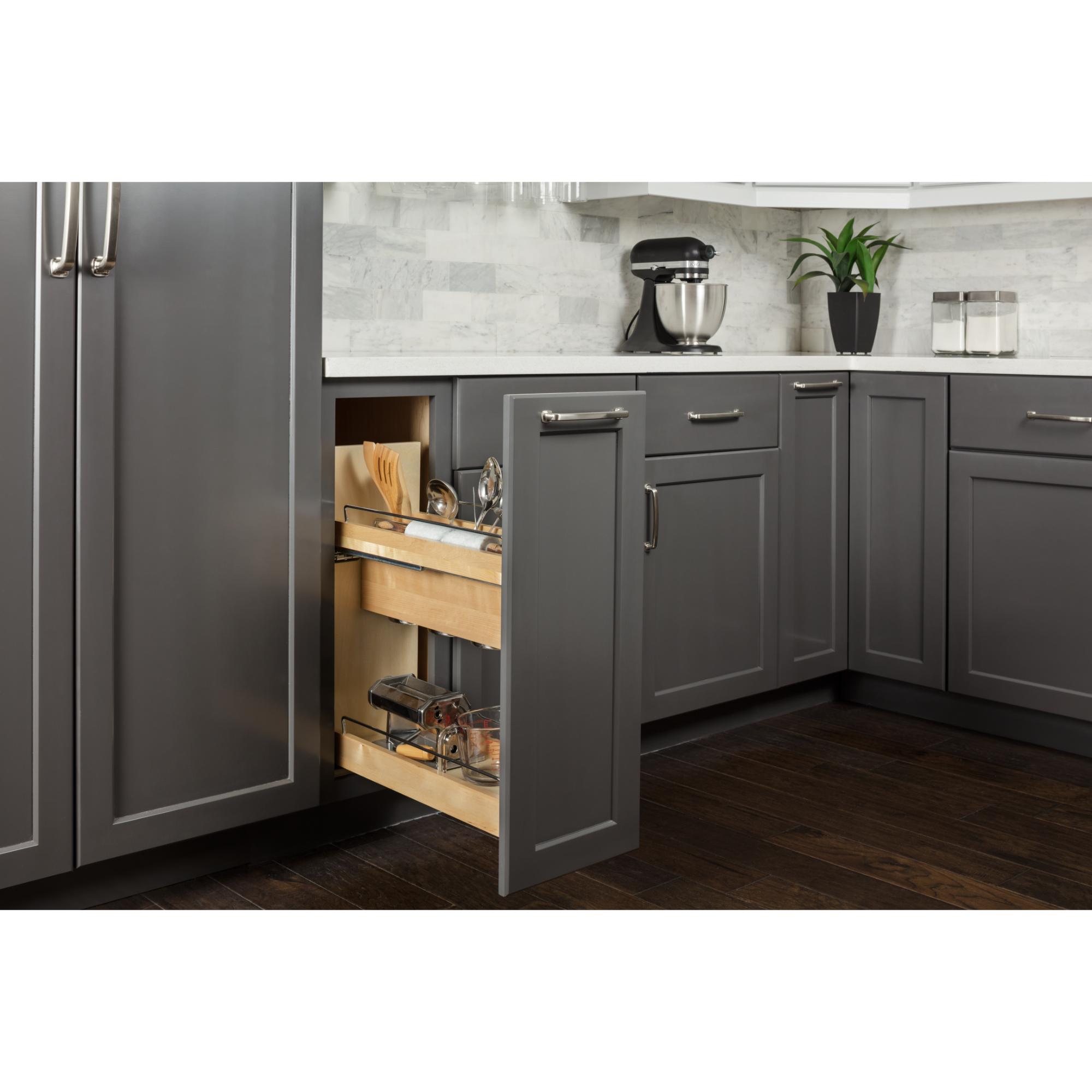 5" "No Wiggle" Utensil Bin Soft-close Base Cabinet Pullout | KitchBath
