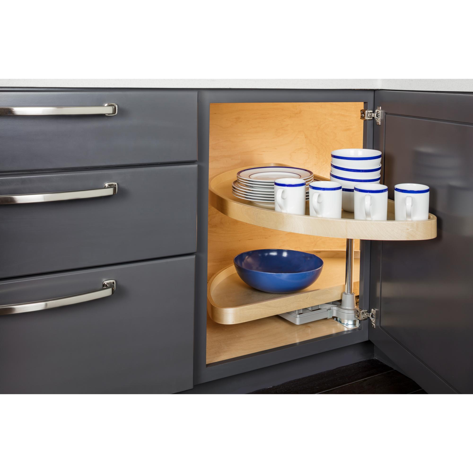 35" Wood Half-Moon Lazy Susan | KitchBath